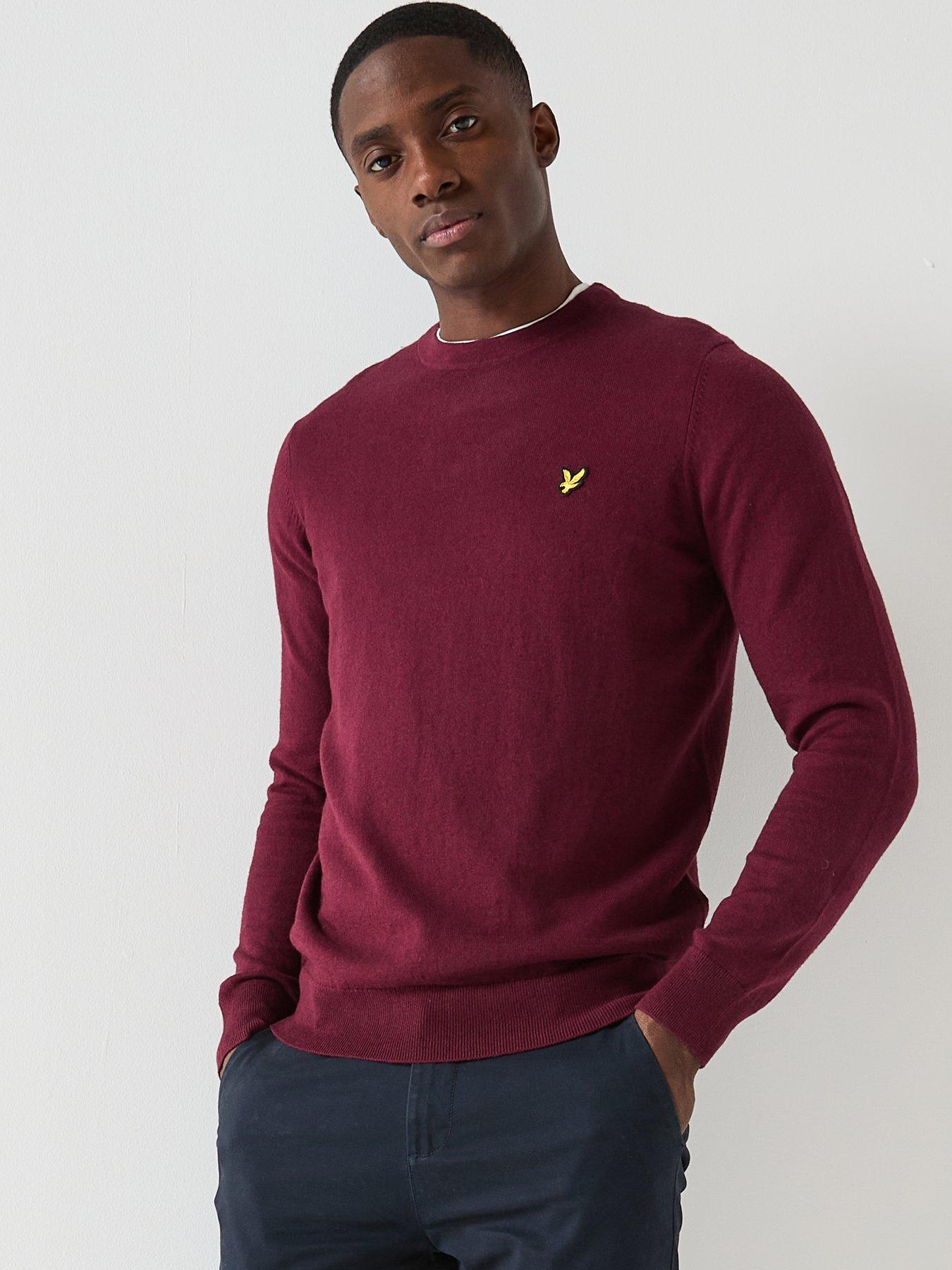 lyle-scott-cotton-merino-crew-neck-jumper-red