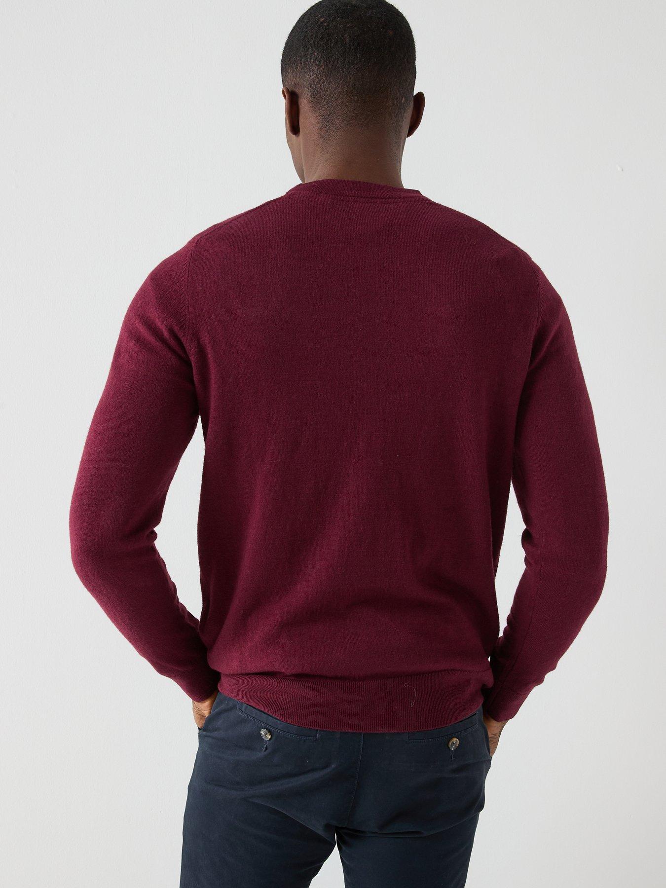 Image 2 of 4 of Lyle & Scott Cotton Merino Crew Neck Jumper - Red