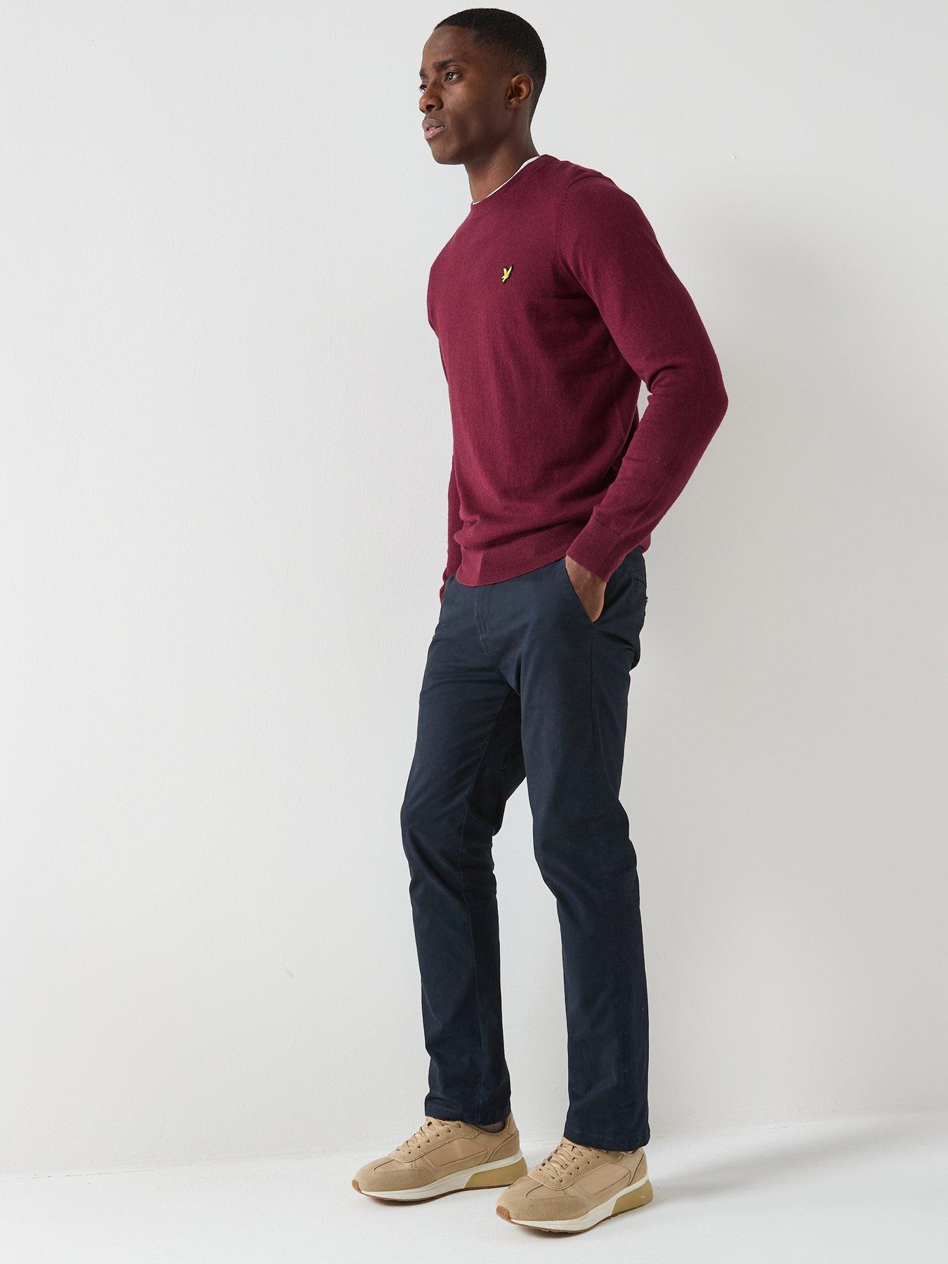 Image 3 of 4 of Lyle & Scott Cotton Merino Crew Neck Jumper - Red