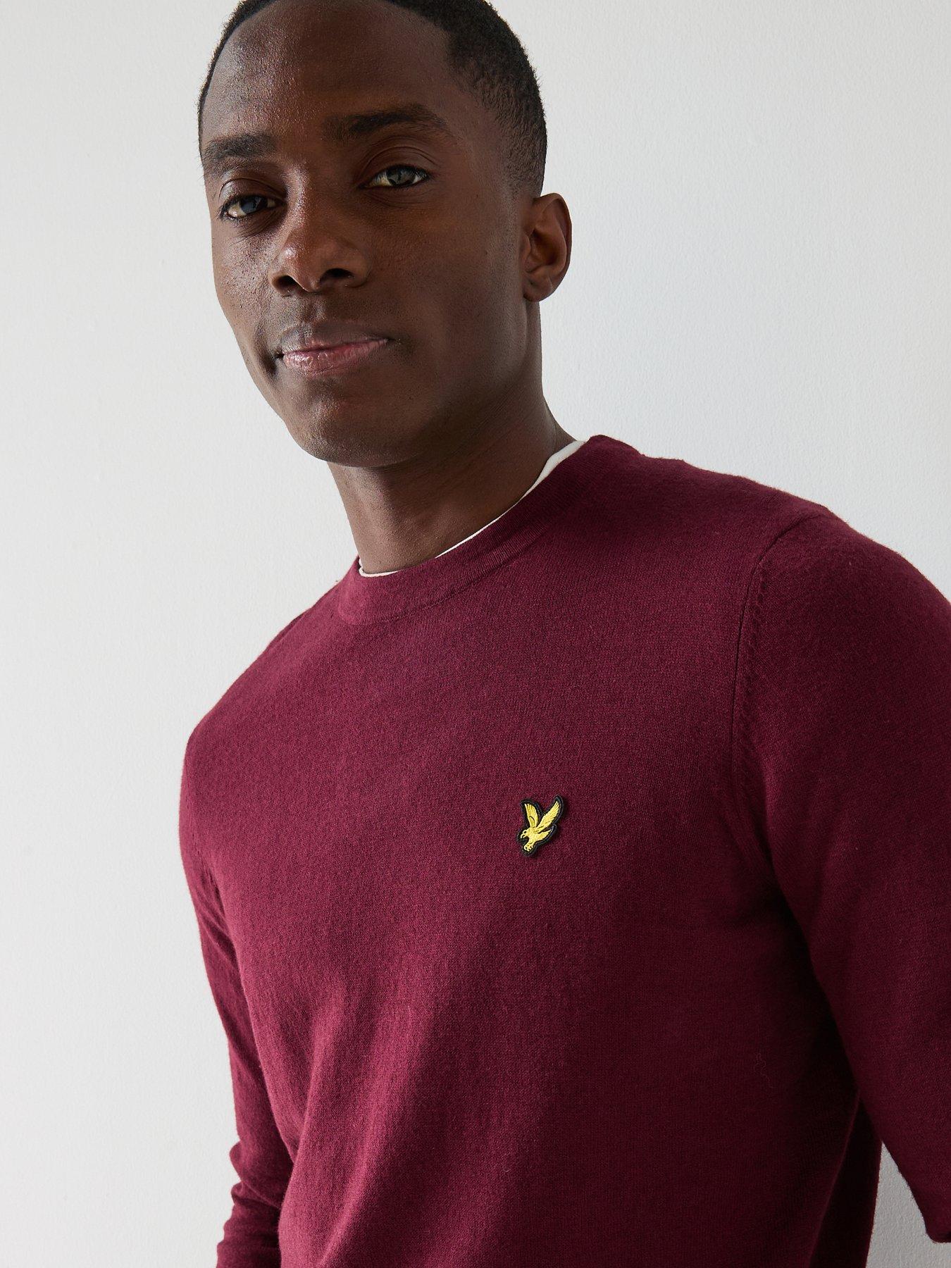 Image 4 of 4 of Lyle & Scott Cotton Merino Crew Neck Jumper - Red