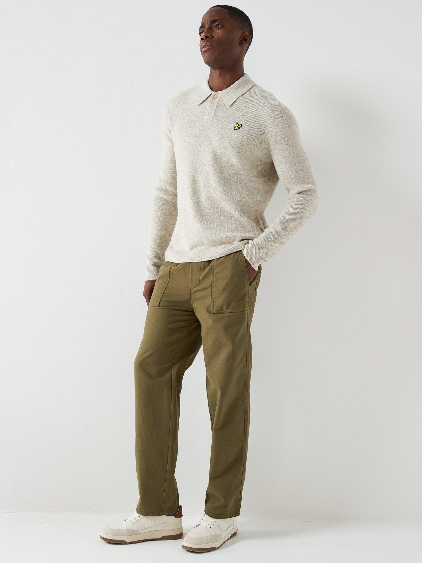 Image 3 of 5 of Lyle & Scott Lambswool Blend Rugby Jumper - Grey