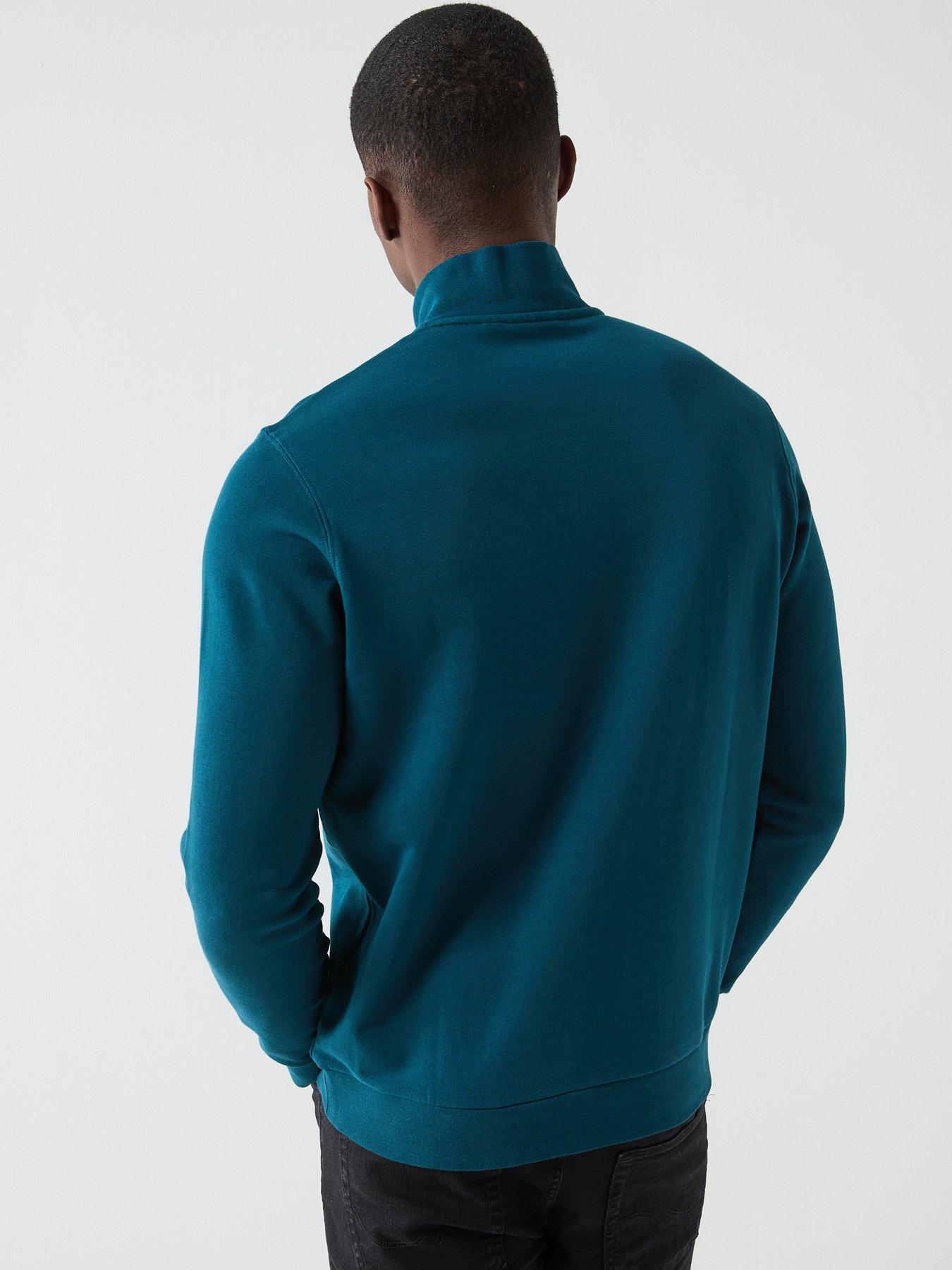  image of lyle-scott-loopback-quarter-zip-sweat-top-green