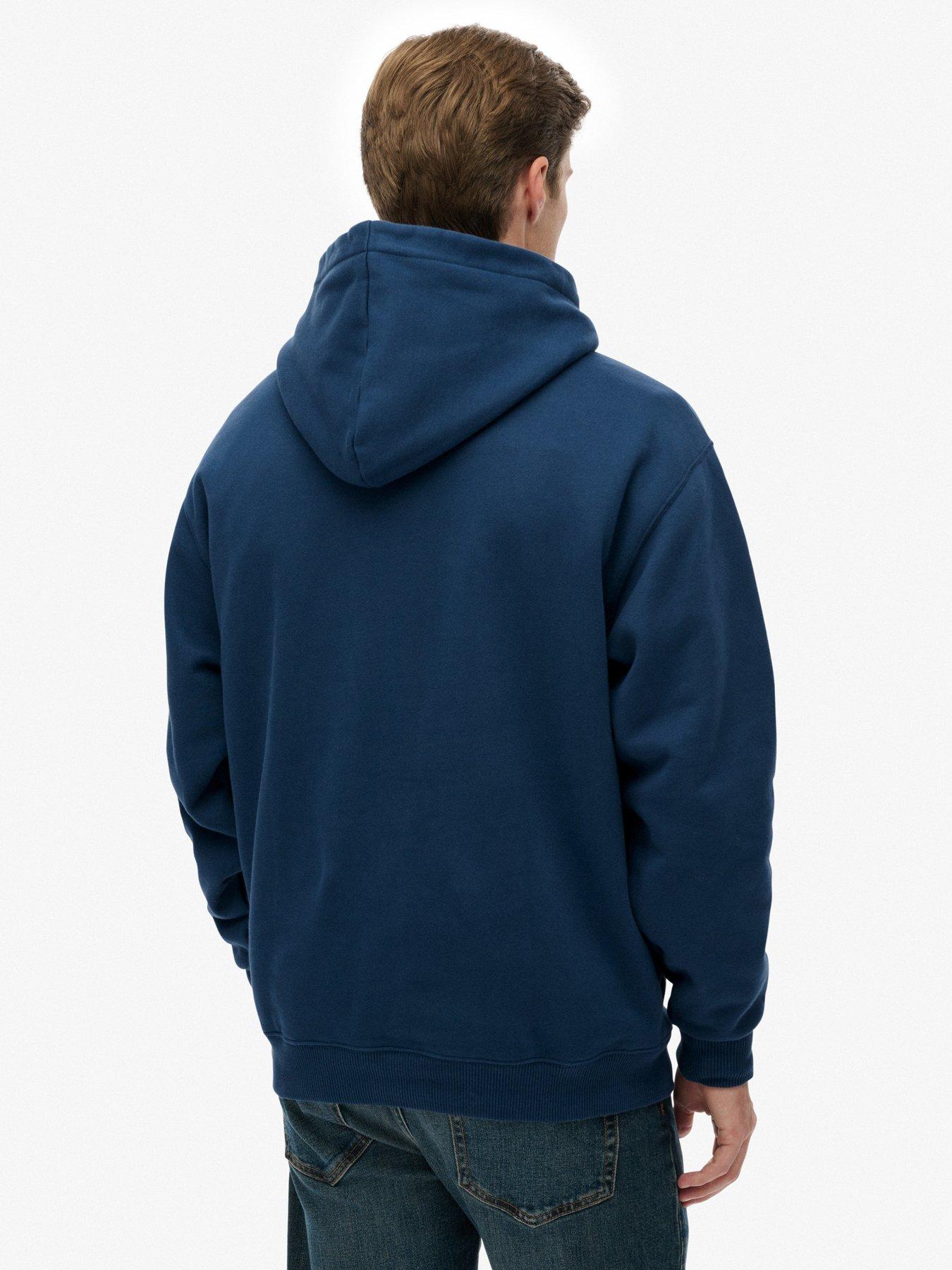 Image 2 of 6 of Superdry Vintage Oversized Hoodie - Blue