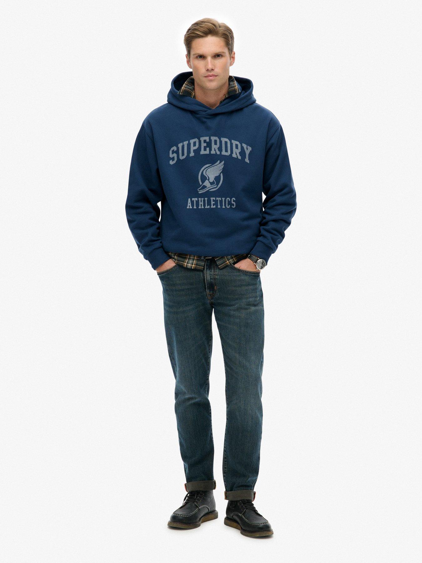 Image 3 of 6 of Superdry Vintage Oversized Hoodie - Blue