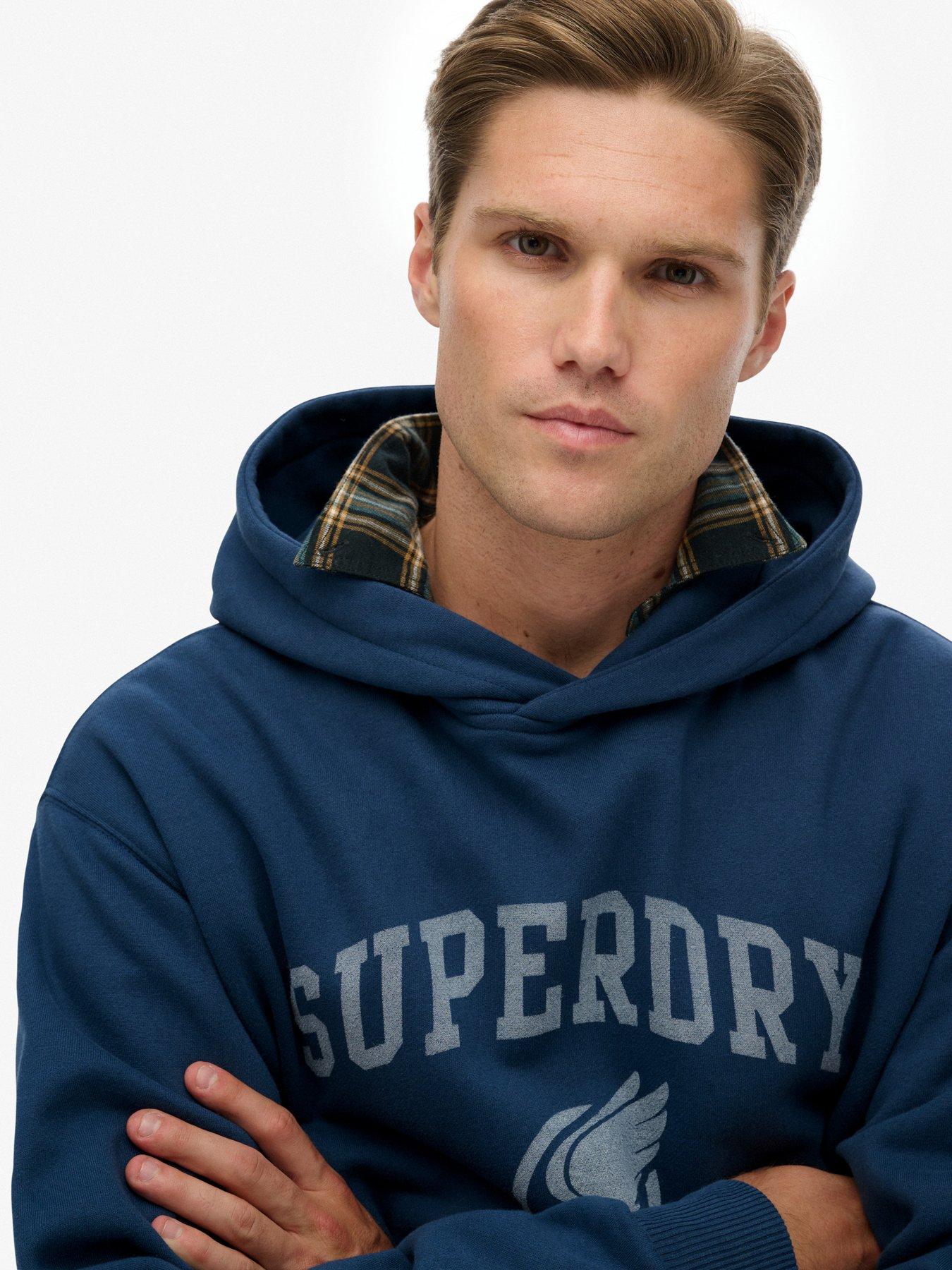 Image 4 of 6 of Superdry Vintage Oversized Hoodie - Blue
