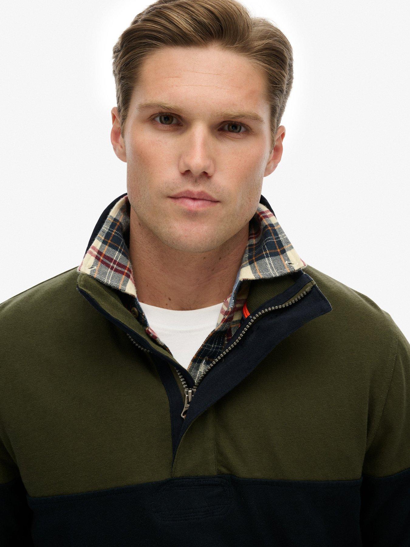 Image 4 of 6 of Superdry Classic Rugby Henley Sweat - Green