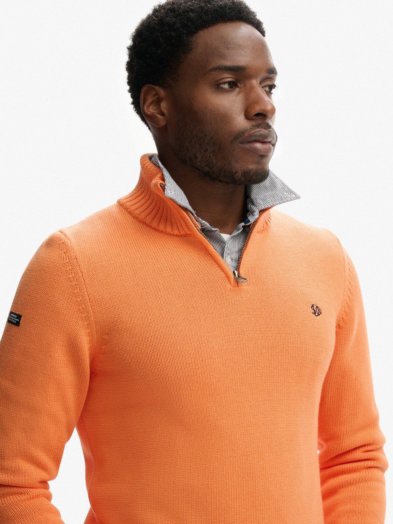  image of superdry-cotton-half-zip-knitted-jumper