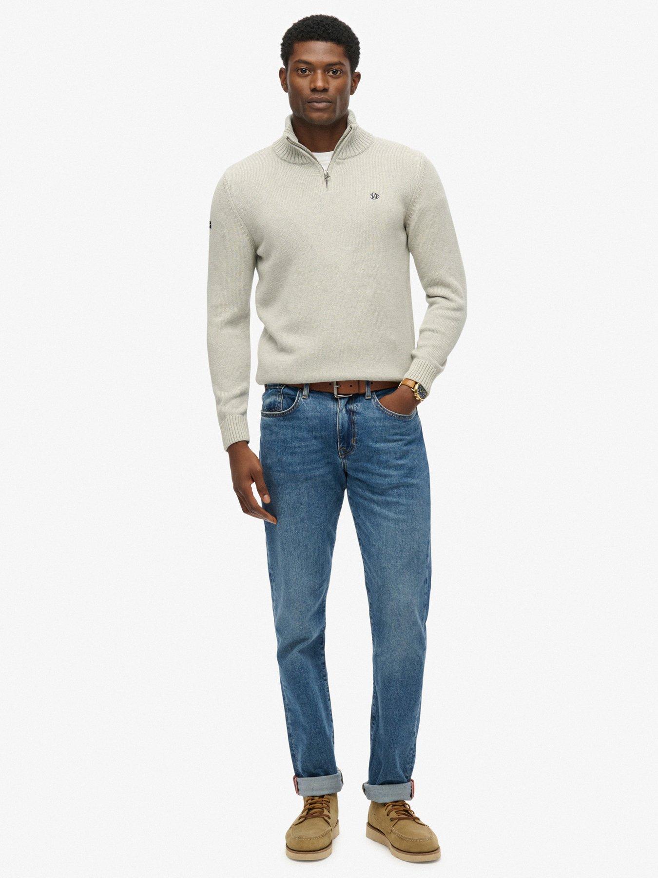  image of superdry-cotton-half-zip-knit-jumper
