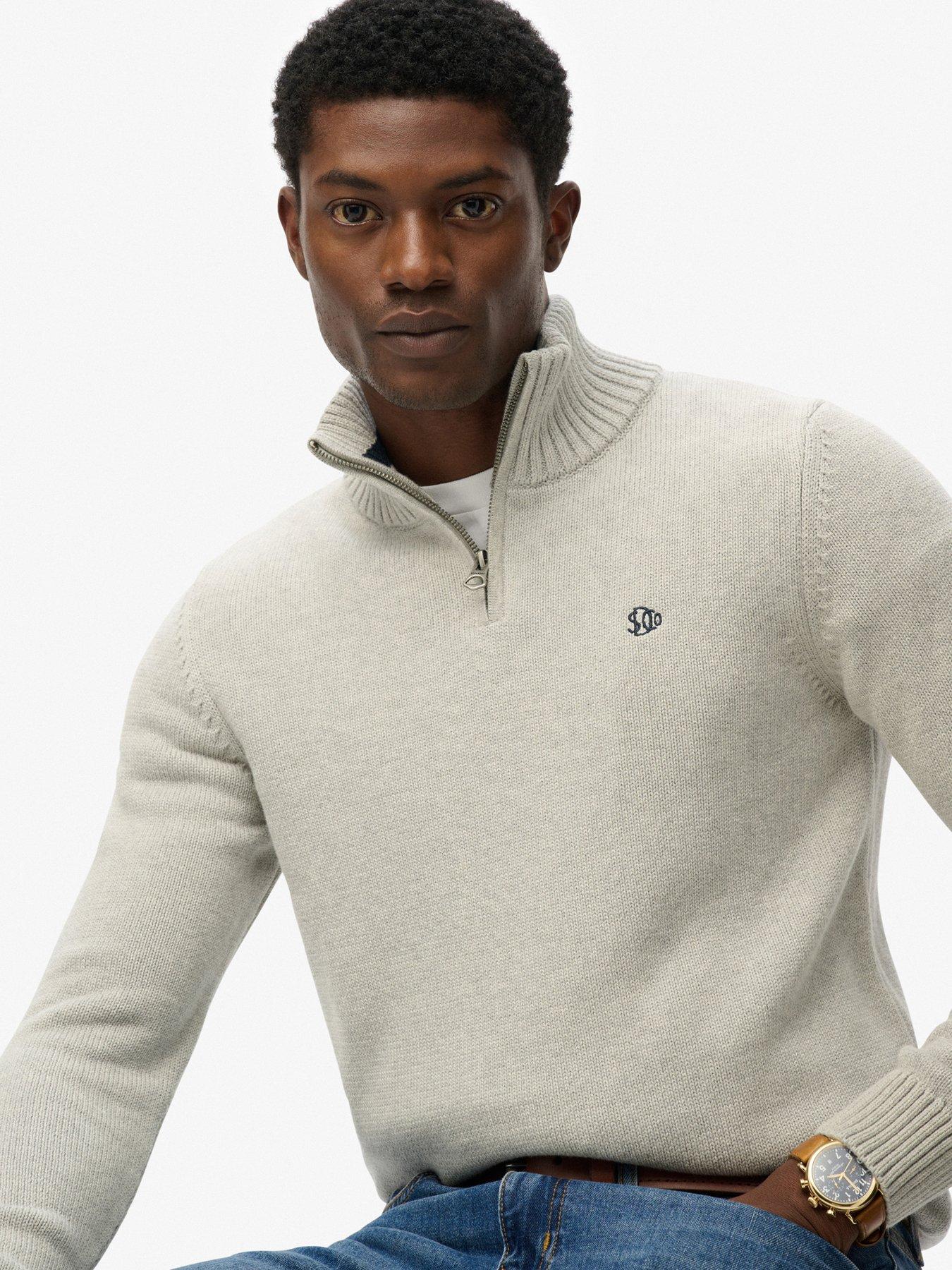  image of superdry-cotton-half-zip-knit-jumper