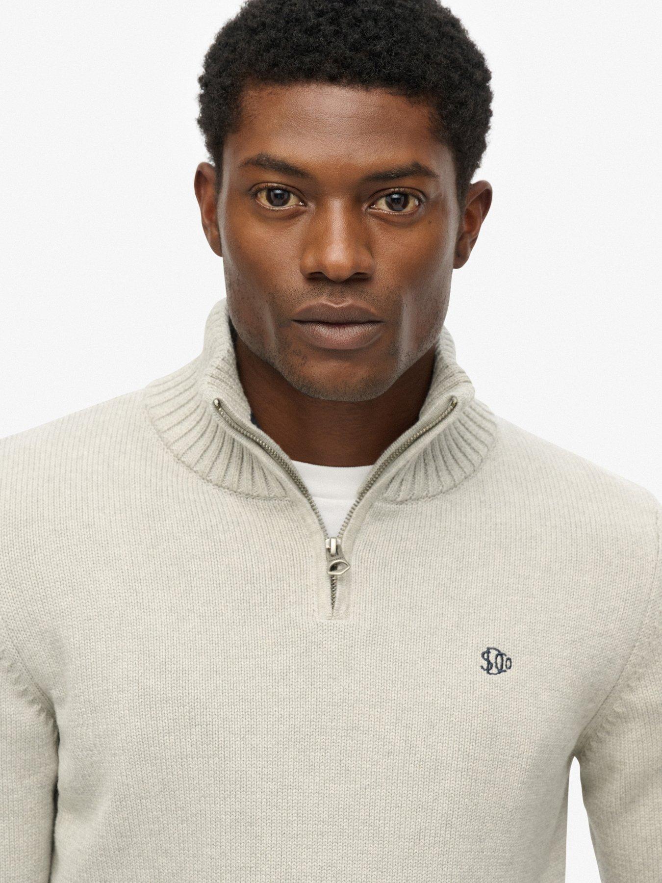  image of superdry-cotton-half-zip-knit-jumper