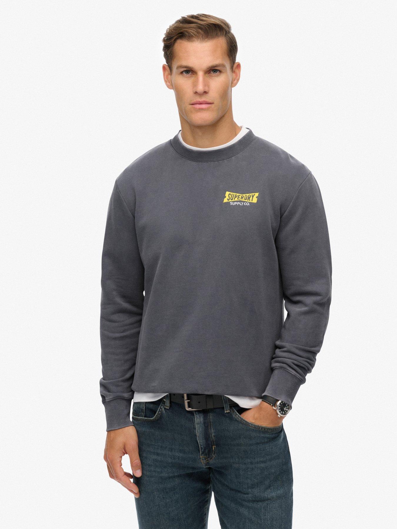 Image 1 of 6 of Superdry Heritage Tab Loose Crew Sweat - Blue