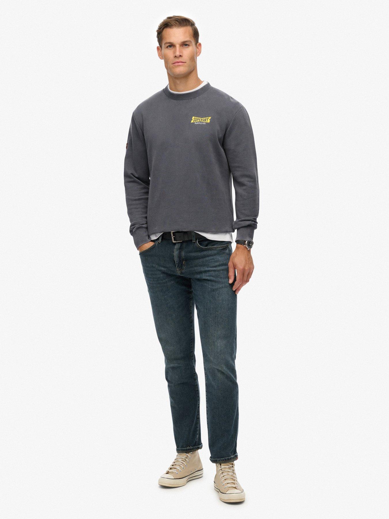 Image 3 of 6 of Superdry Heritage Tab Loose Crew Sweat - Blue