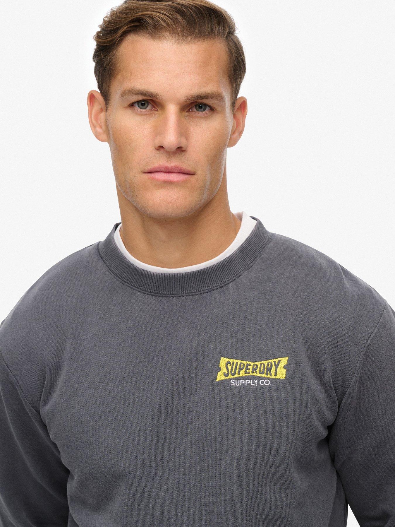 Image 4 of 6 of Superdry Heritage Tab Loose Crew Sweat - Blue