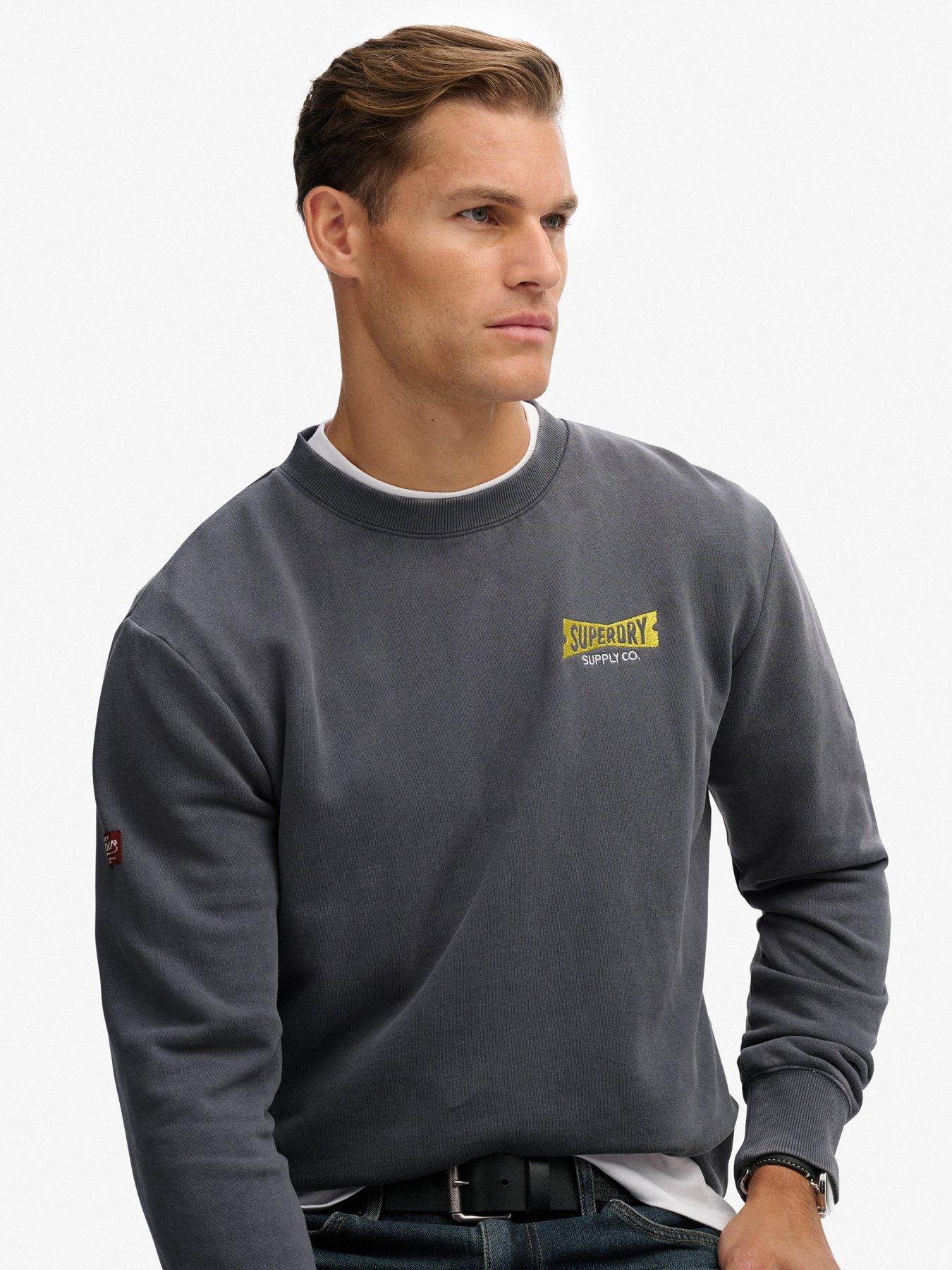 Image 5 of 6 of Superdry Heritage Tab Loose Crew Sweat - Blue