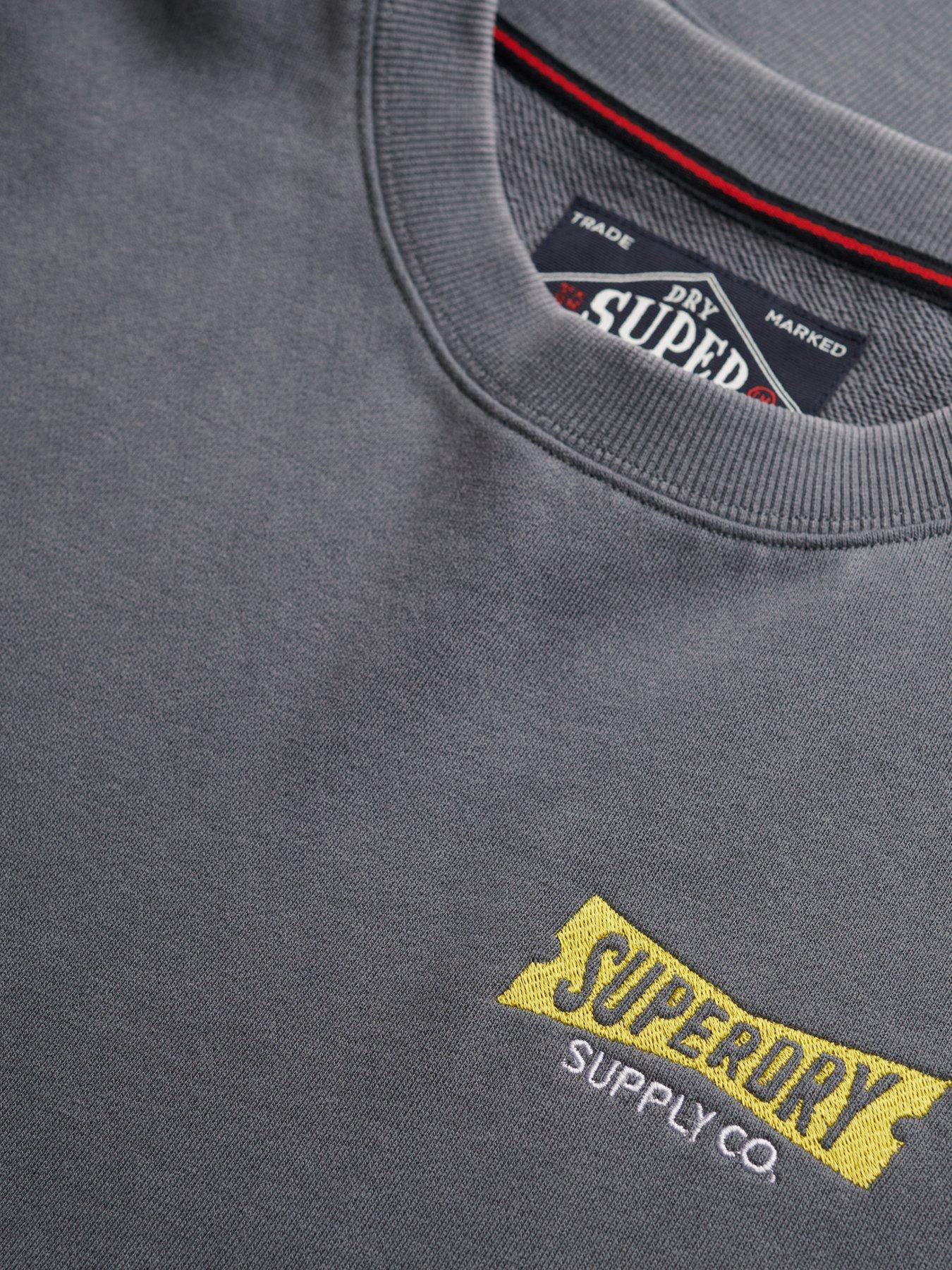 Image 6 of 6 of Superdry Heritage Tab Loose Crew Sweat - Blue