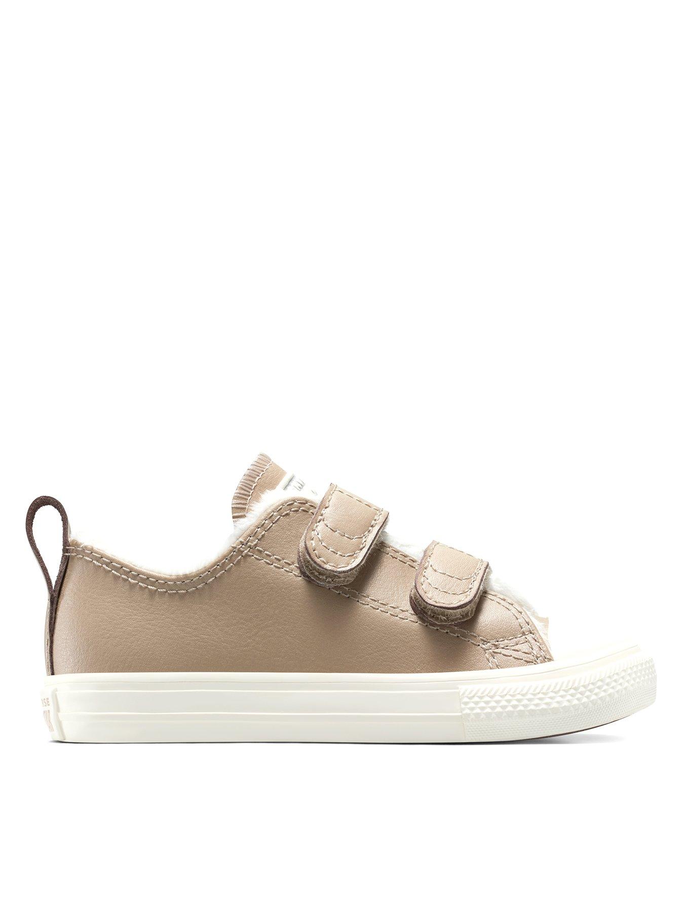Image 1 of 7 of Converse Infant Chuck Taylor All Star Ox Fuzzy-Lining Easy-On Low Top - Beige