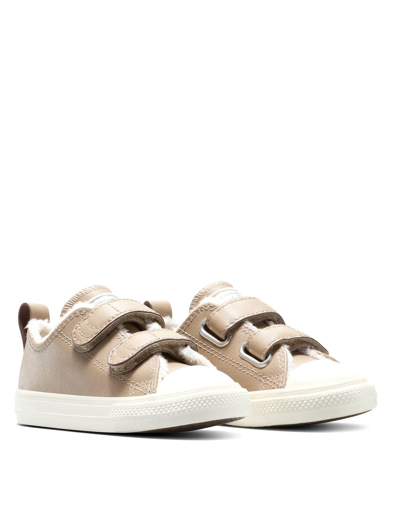 Image 2 of 7 of Converse Infant Chuck Taylor All Star Ox Fuzzy-Lining Easy-On Low Top - Beige