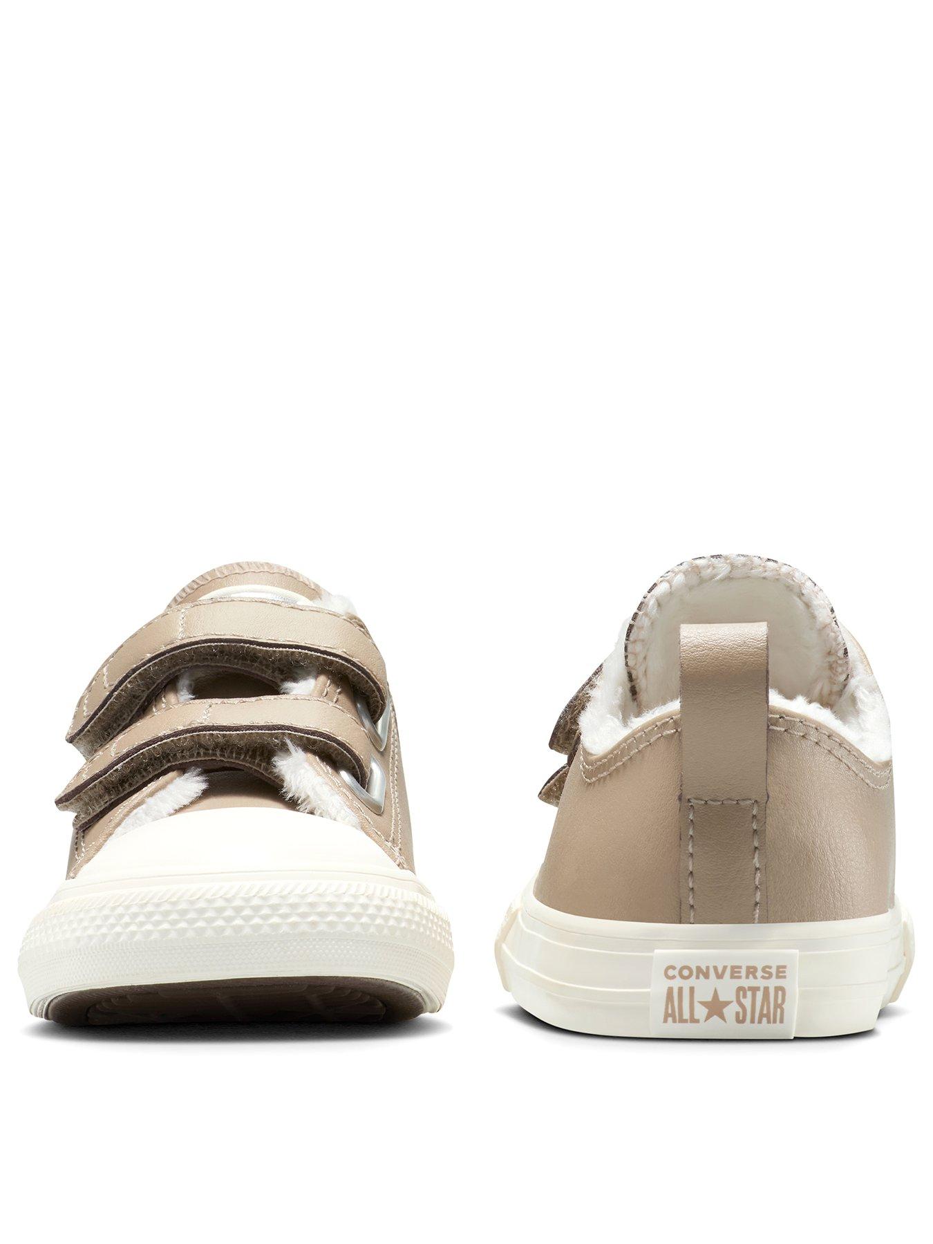 Image 3 of 7 of Converse Infant Chuck Taylor All Star Ox Fuzzy-Lining Easy-On Low Top - Beige