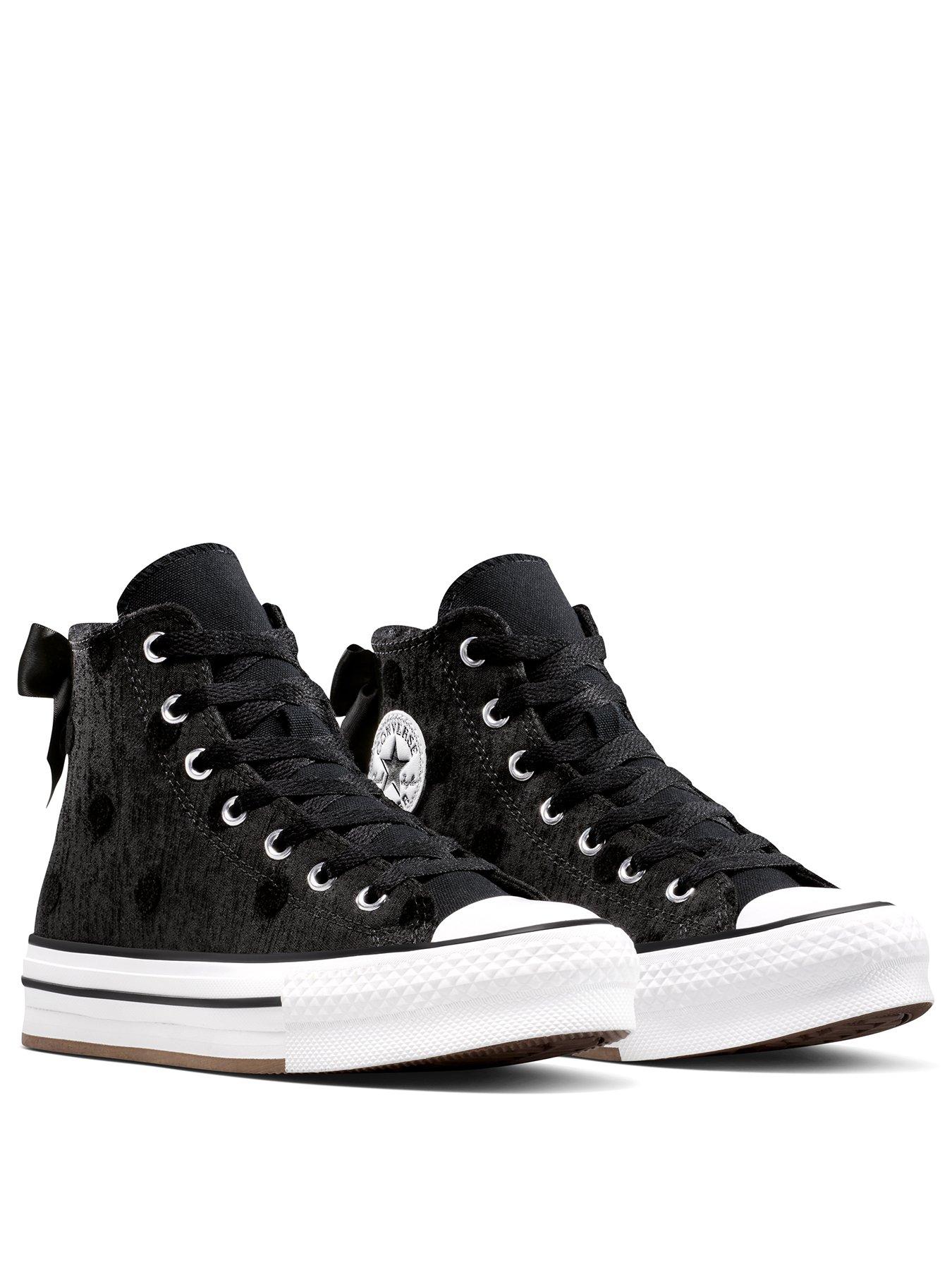  image of converse-kids-chuck-taylor-all-star-lift-bow-platform-high-tops-black