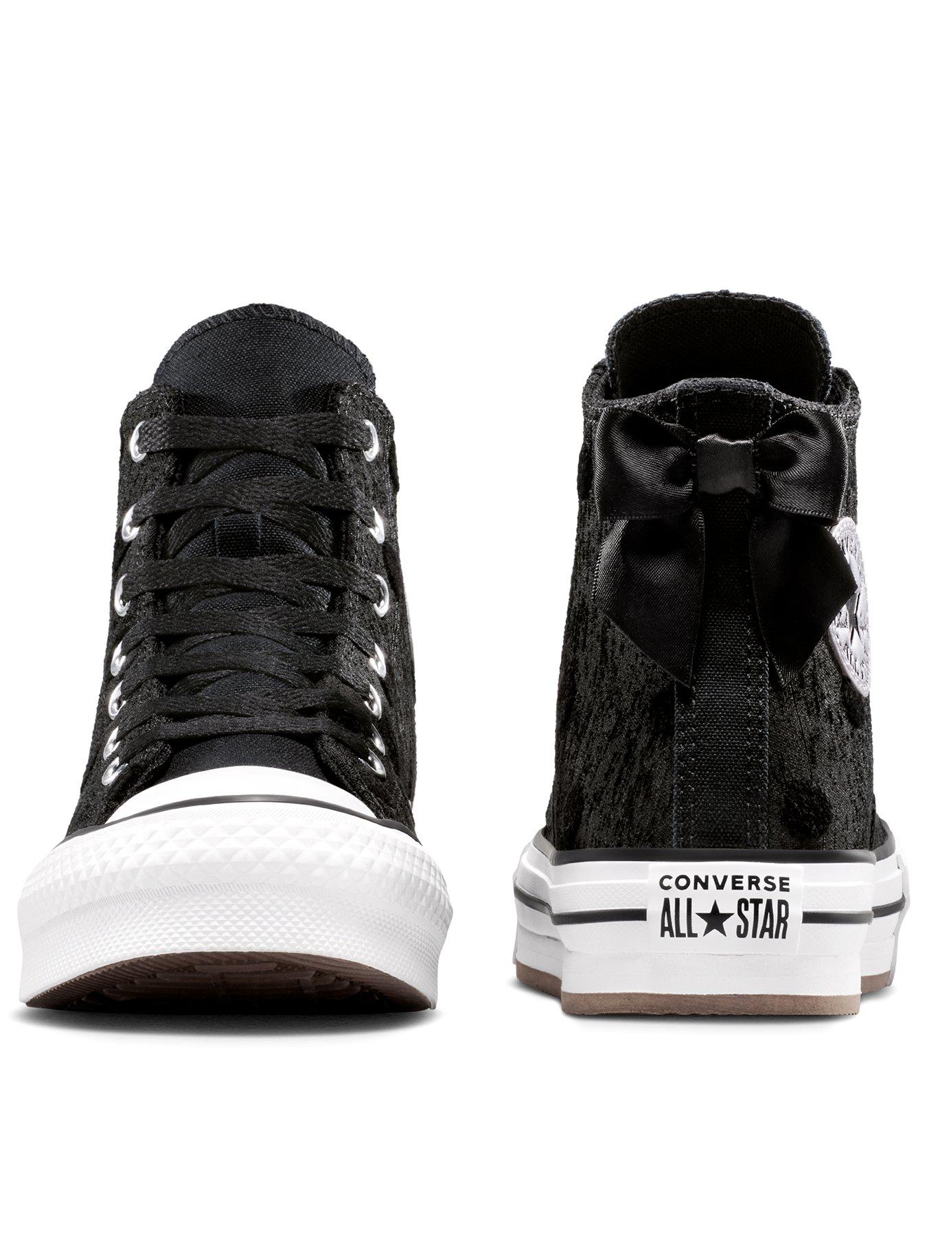  image of converse-kids-chuck-taylor-all-star-lift-bow-platform-high-tops-black