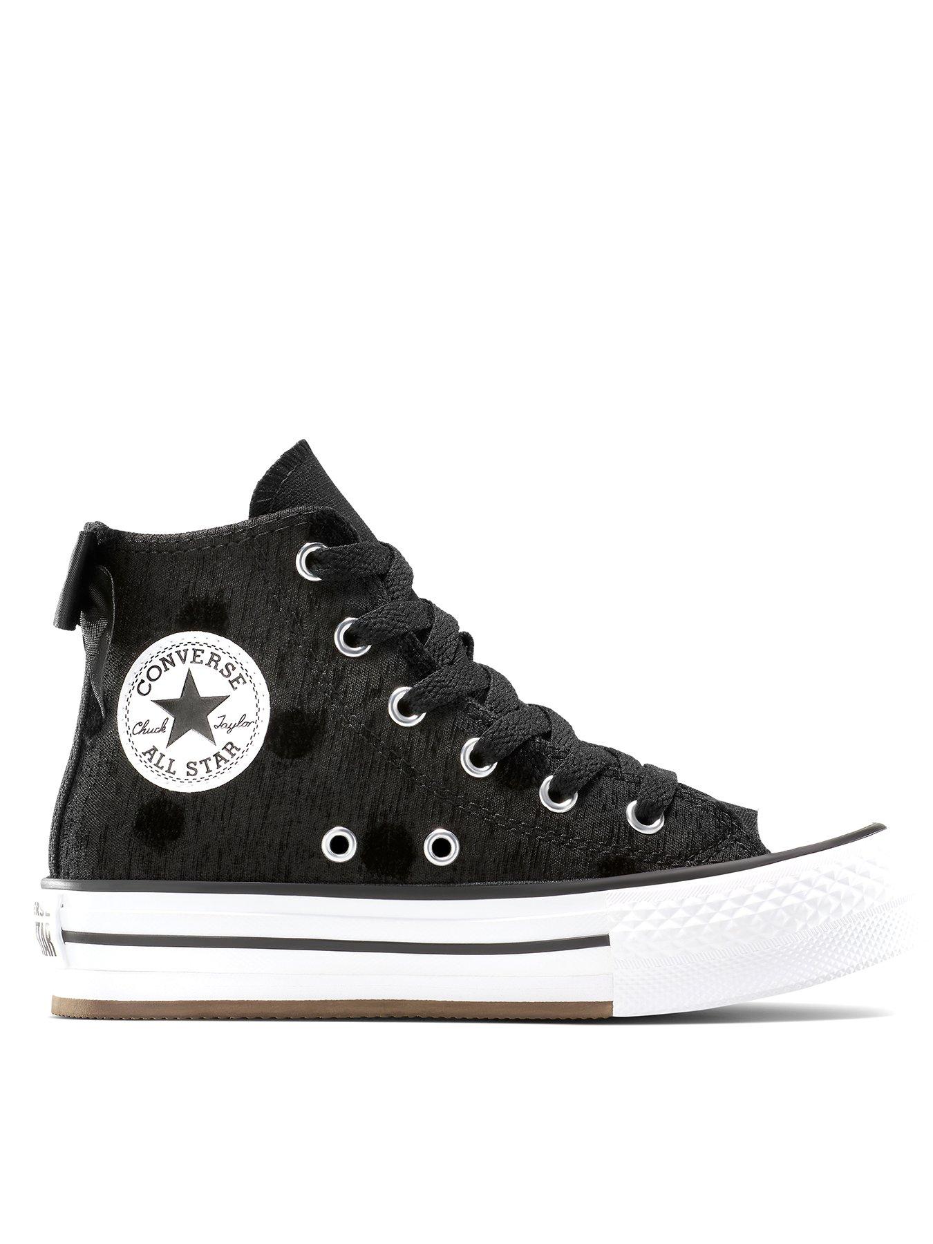 Converse Youth Chuck Taylor All Star Lift Bow Platform High Top - Black