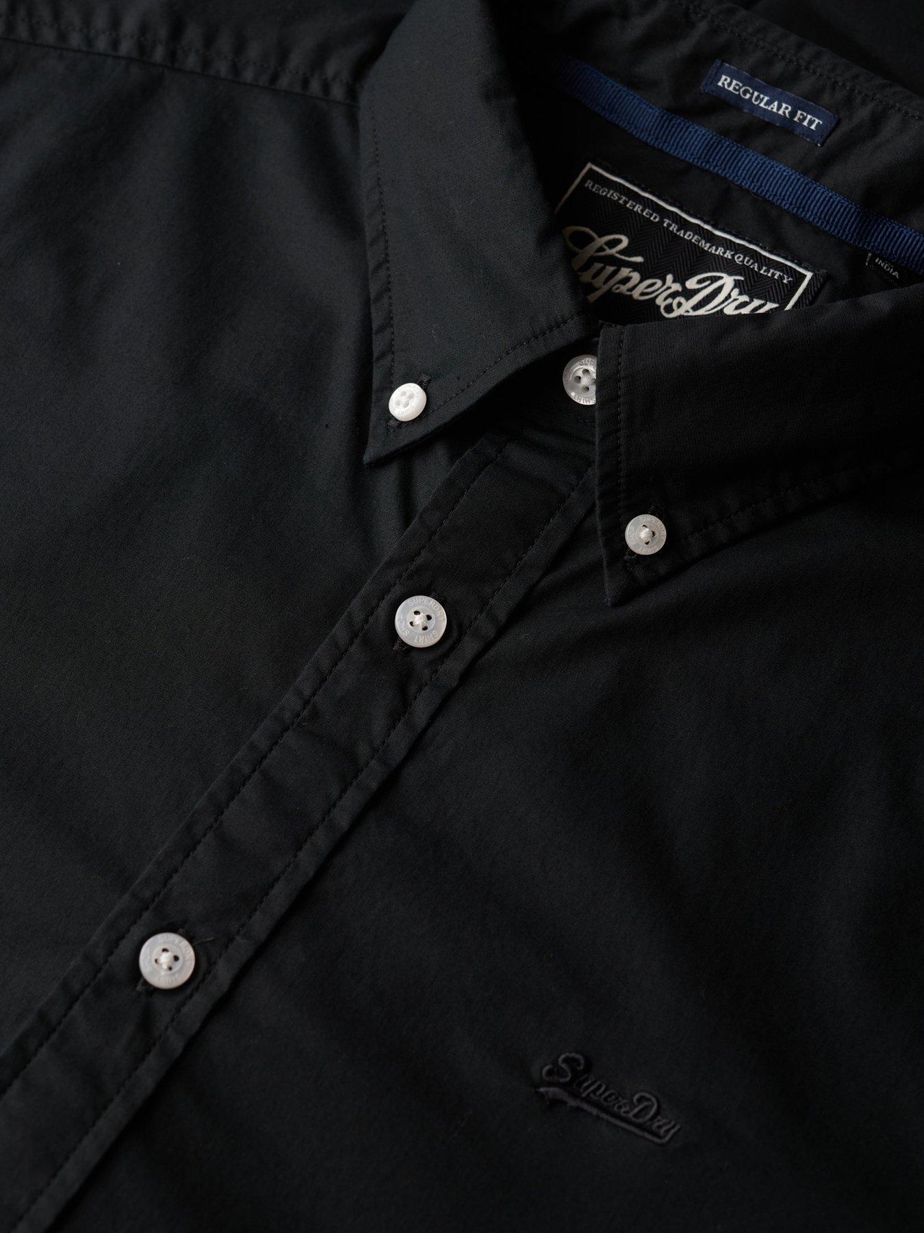 Image 6 of 6 of Superdry Essentials Tailored Long Sleeve Shirt - Black