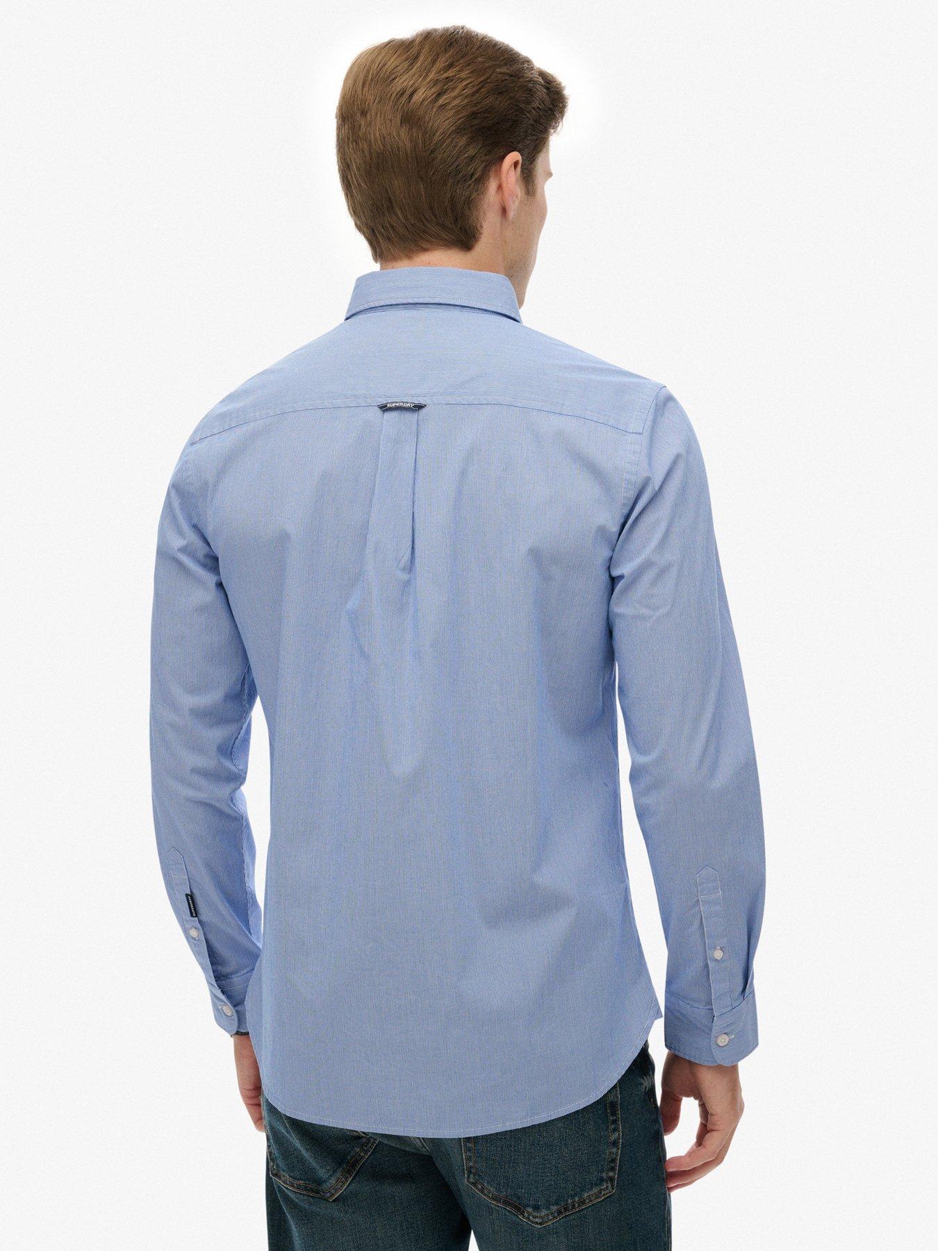 Image 2 of 6 of Superdry Essentials Tailored Long Sleeve Shirt - Blue