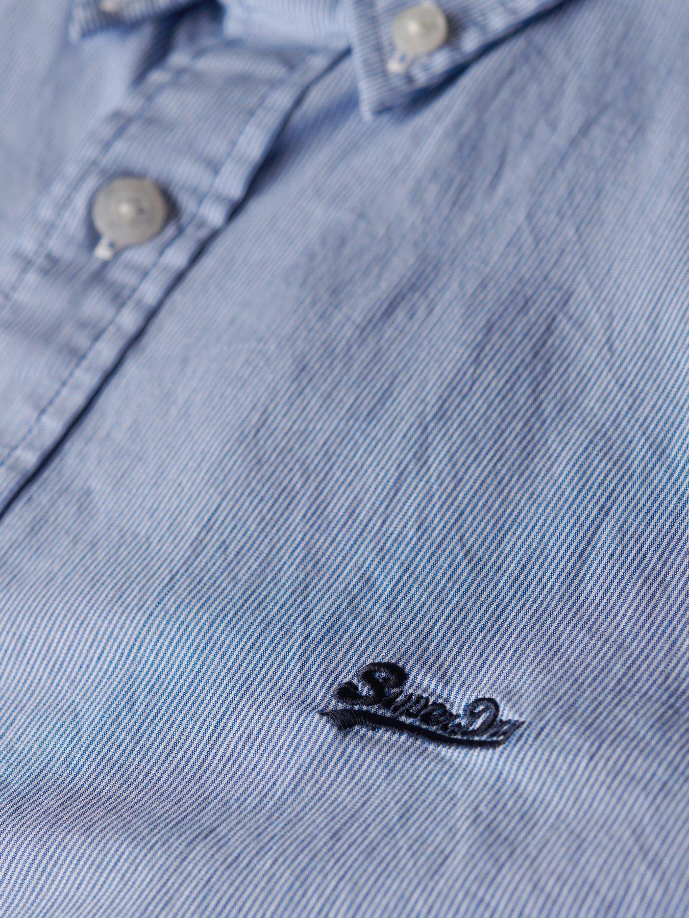 Image 6 of 6 of Superdry Essentials Tailored Long Sleeve Shirt - Blue