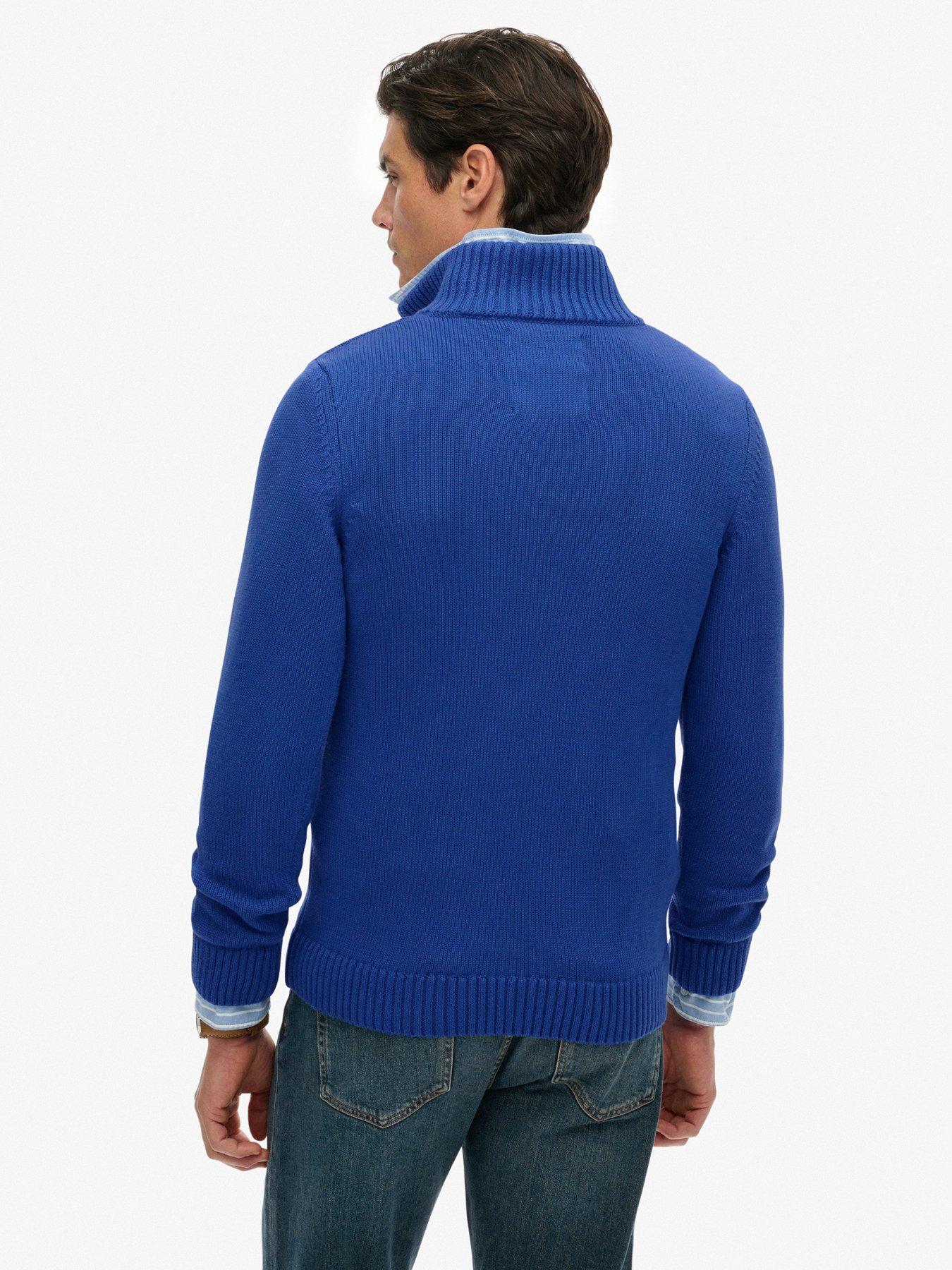  image of superdry-cotton-half-zip-knitted-jumper