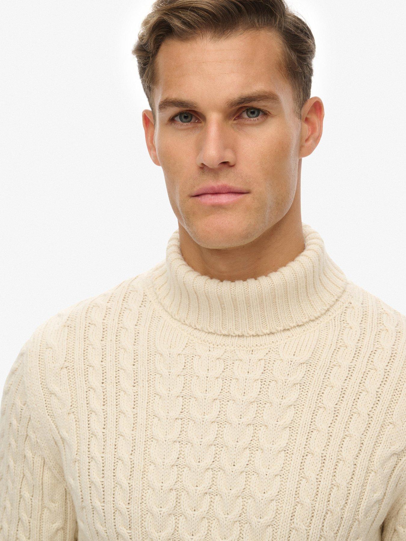  image of superdry-jacob-cable-roll-neck-jumper-cream