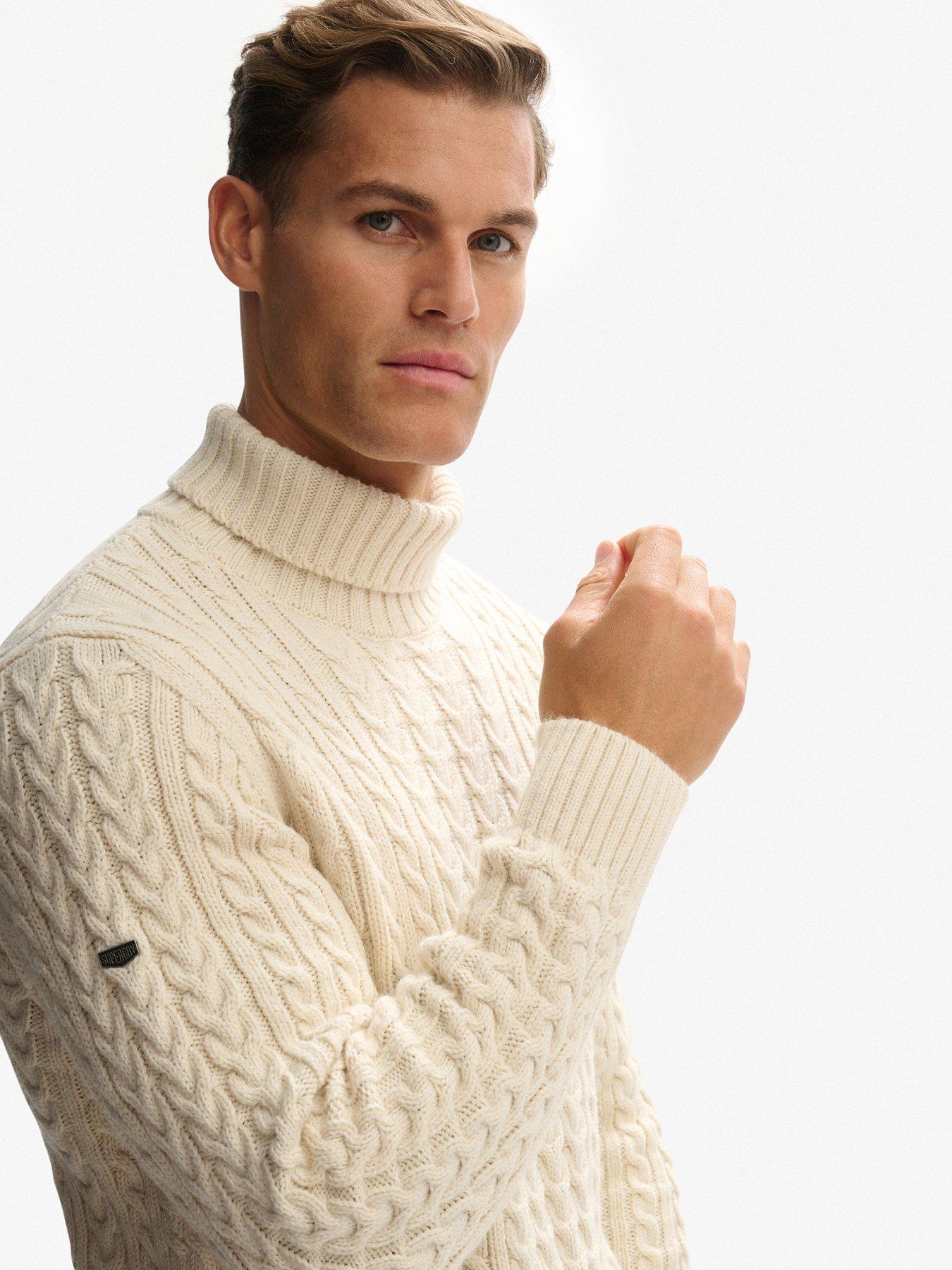  image of superdry-jacob-cable-roll-neck-jumper-cream