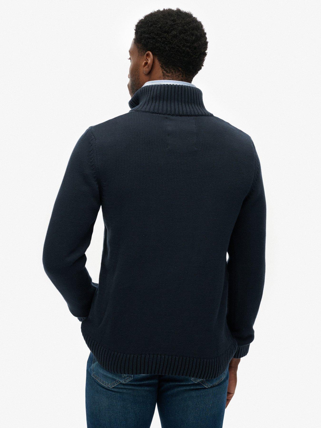  image of superdry-cotton-half-zip-knit-jumper
