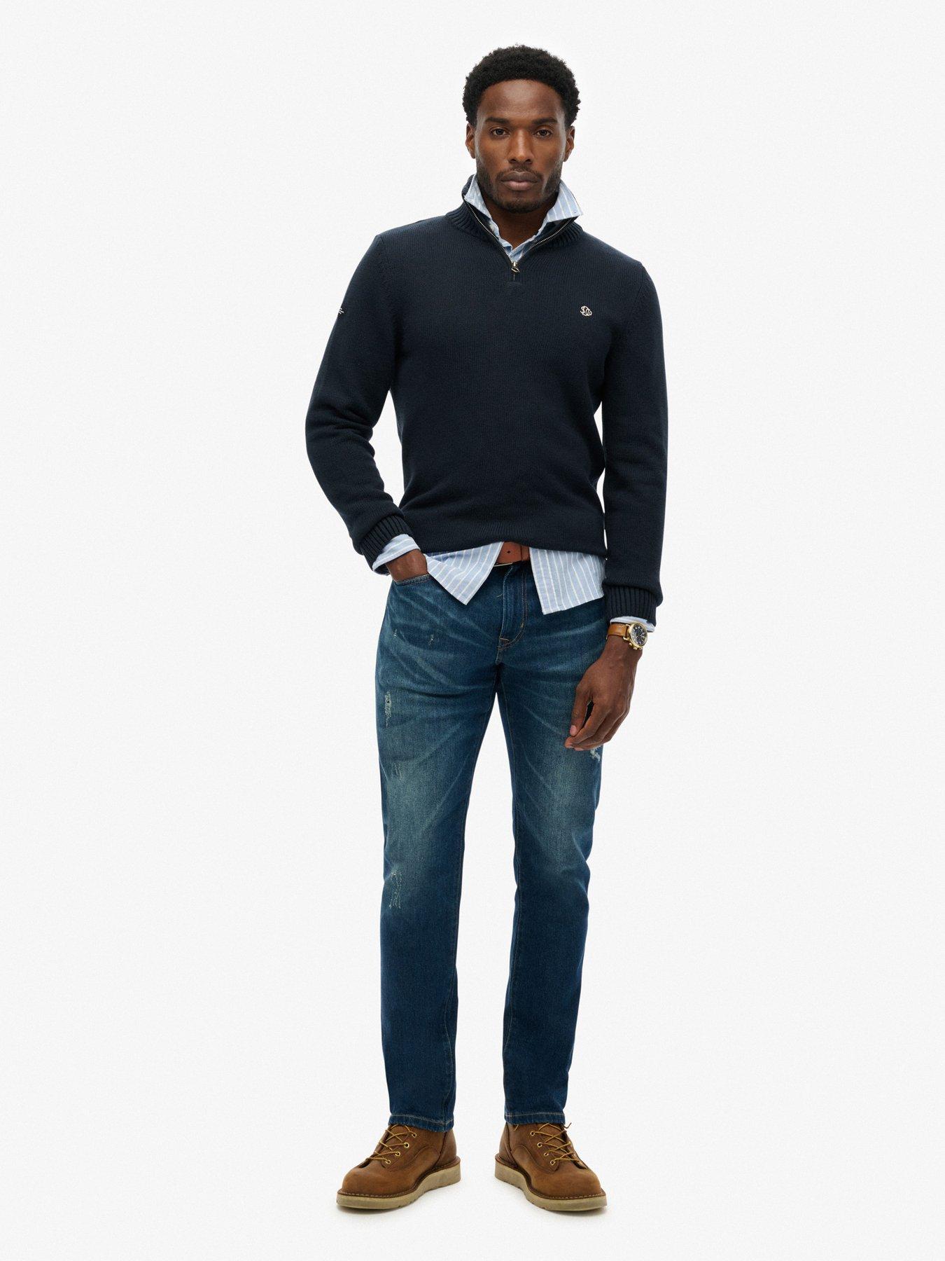  image of superdry-cotton-half-zip-knit-jumper
