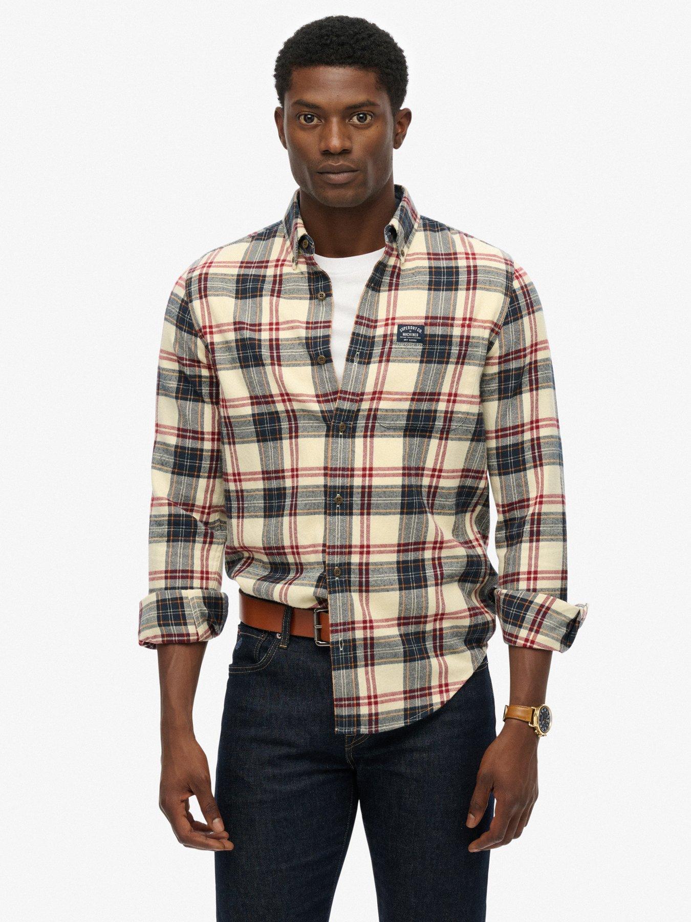  image of superdry-long-sleeve-check-shirt-red