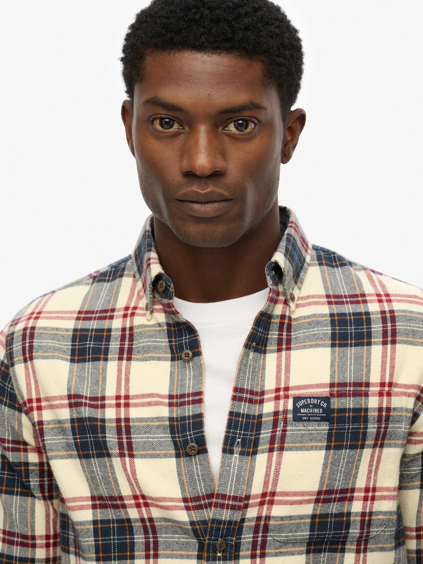 image of superdry-long-sleeve-check-shirt-red