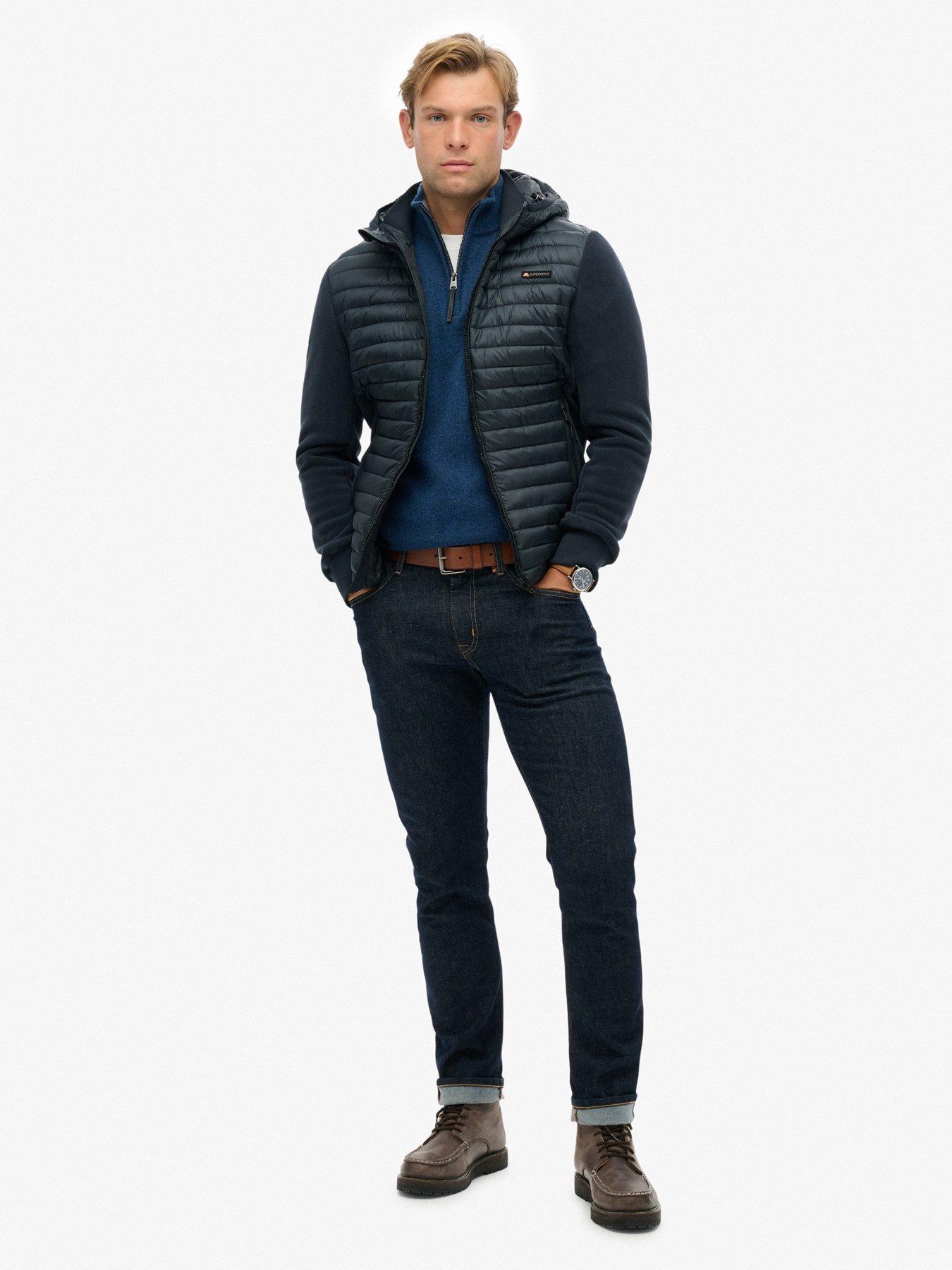  image of superdry-hood-storm-fleece-hybrid-jacket-navy