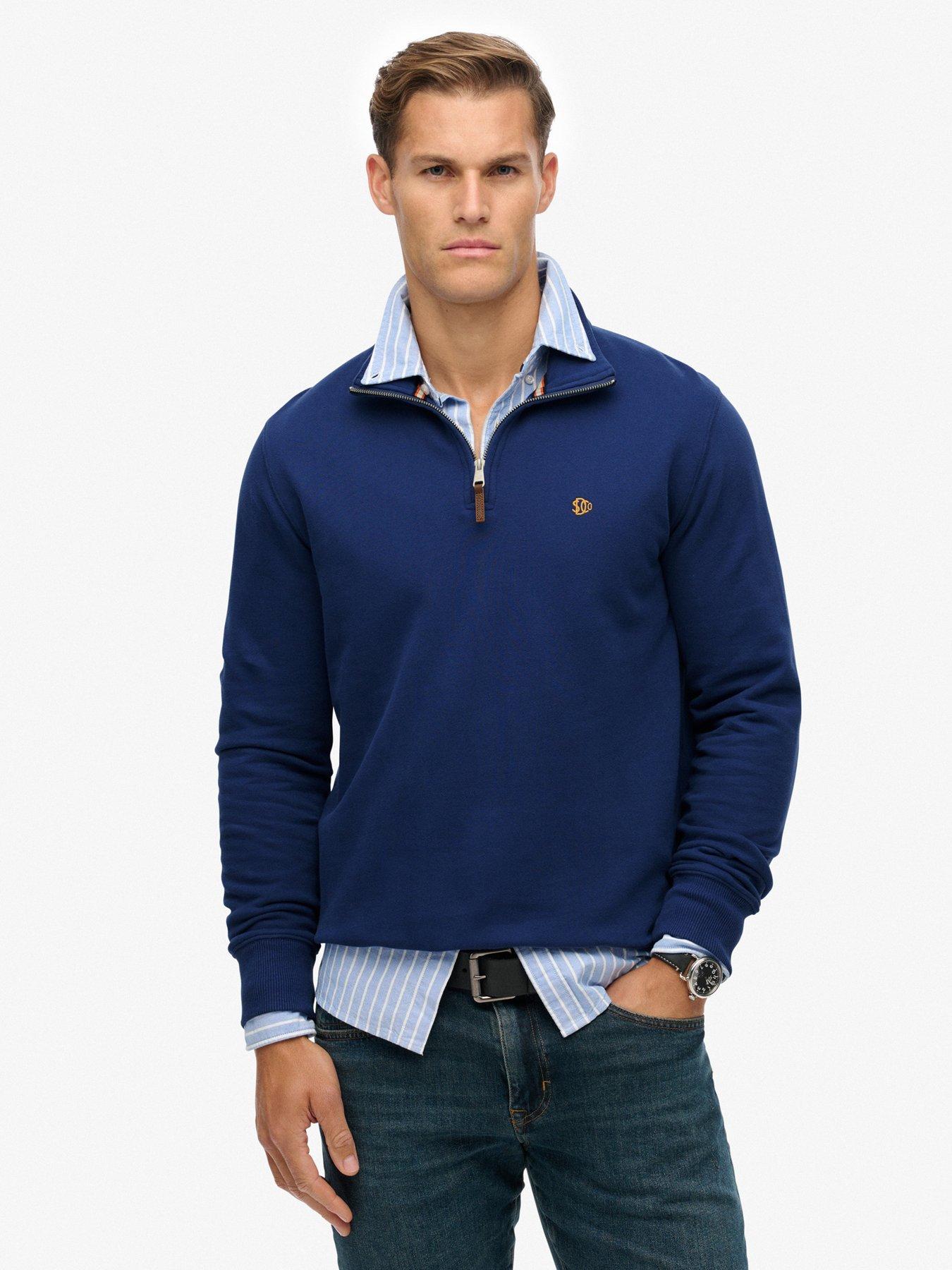 Superdry Preppy Half Zip Henley - Blue