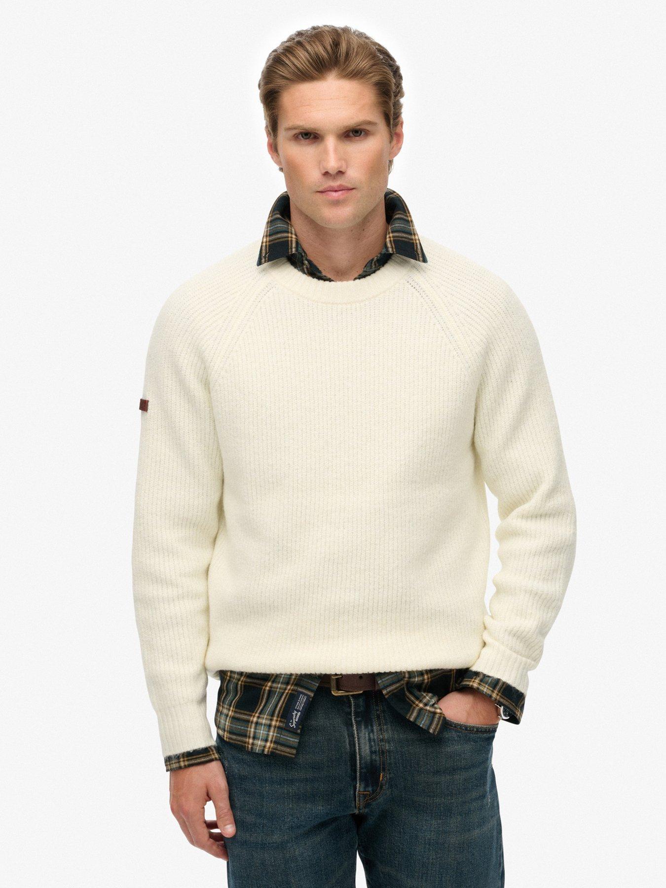 Superdry Chunky Raglan Knitted Jumper - Cream