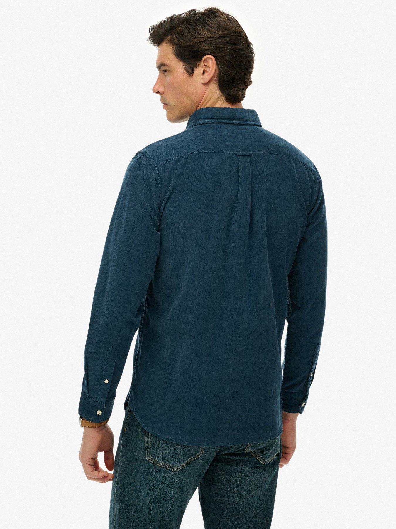 Image 2 of 6 of Superdry Classic Needle Cord Long Sleeve Shirt - Blue