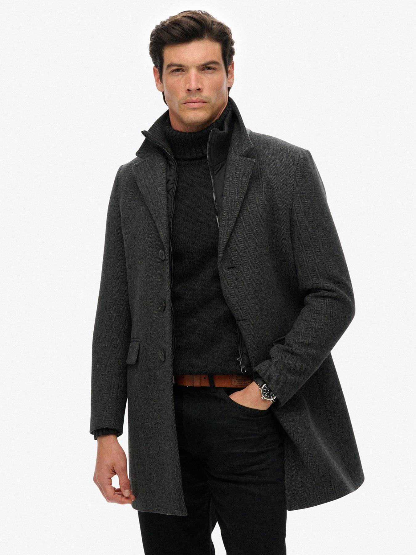 Superdry Tailored Town Coat - Dark Grey
