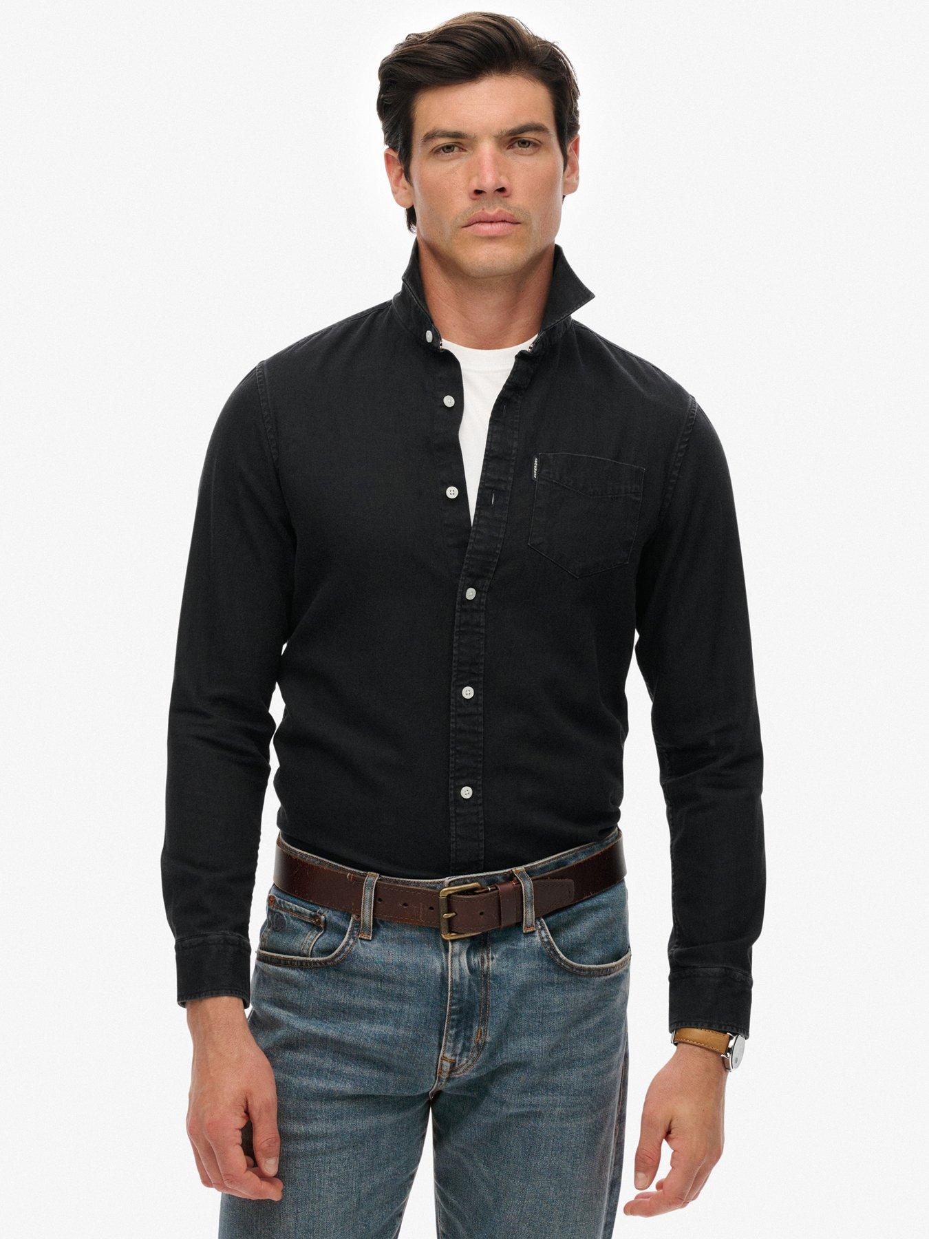 image of superdry-essentials-denim-long-sleeve-shirt