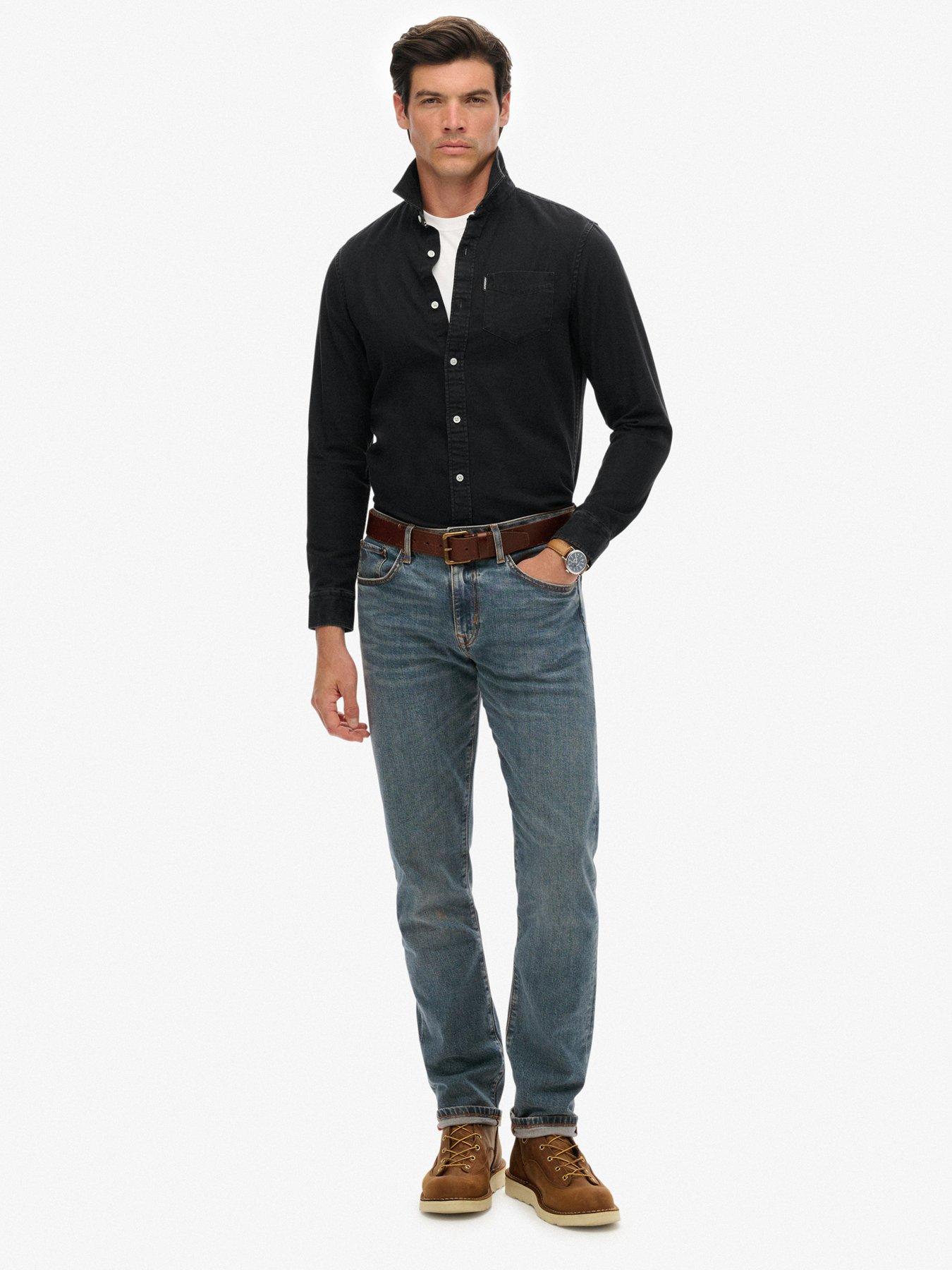  image of superdry-essentials-denim-long-sleeve-shirt