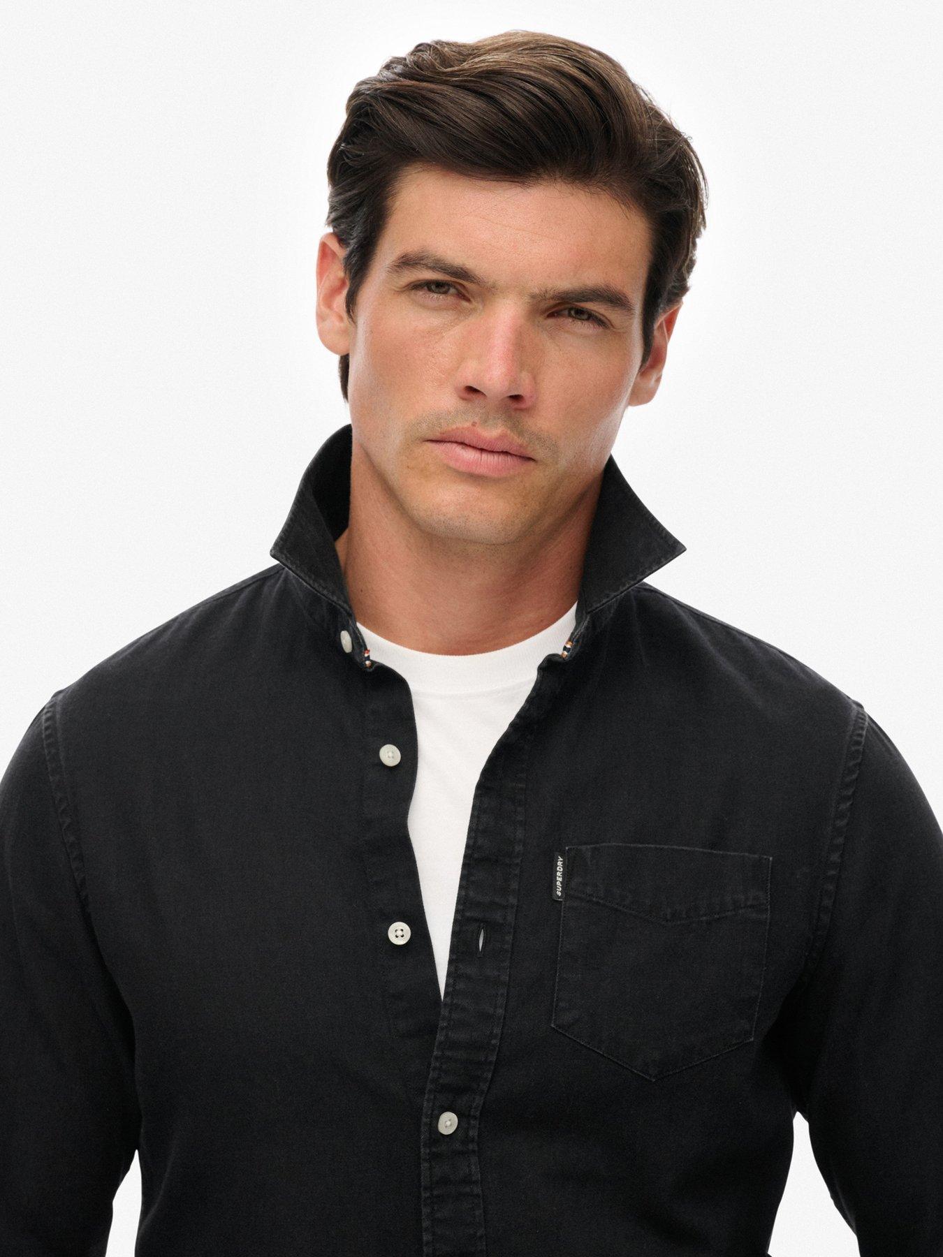  image of superdry-essentials-denim-long-sleeve-shirt