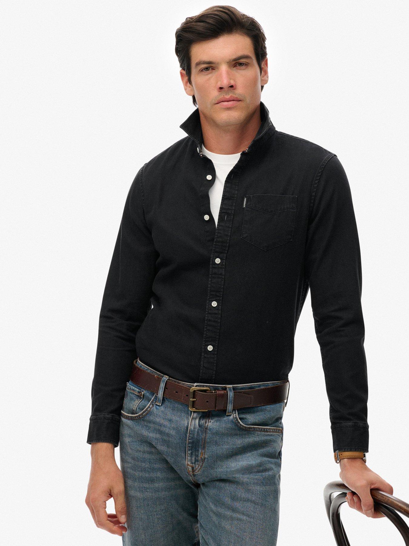  image of superdry-essentials-denim-long-sleeve-shirt