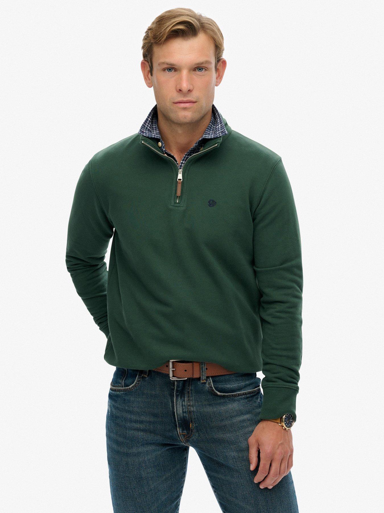 Superdry Preppy Half Zip Henley - Green