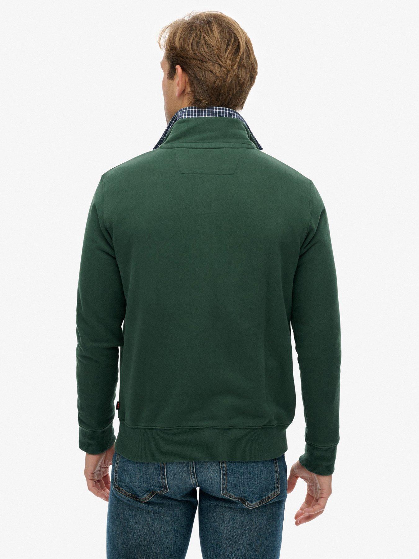  image of superdry-preppy-half-zip-henley-green