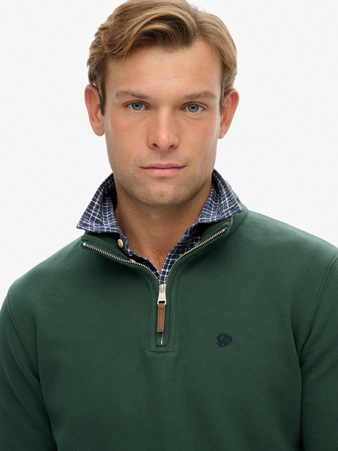  image of superdry-preppy-half-zip-henley-green