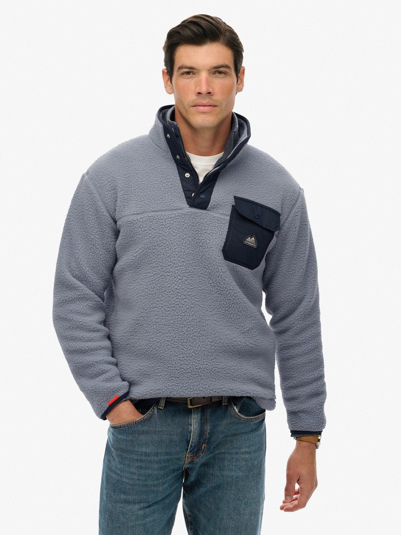 Superdry Fuji Fleece Henley - Blue
