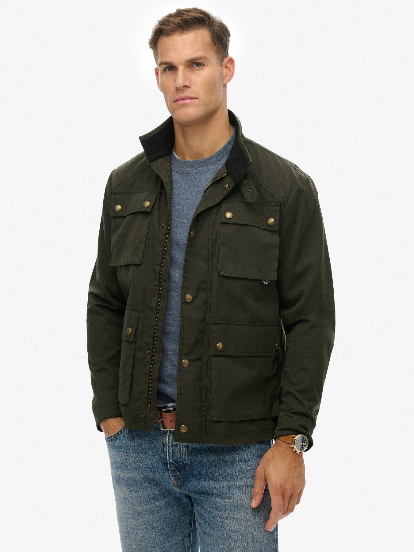 Superdry Merchant Wax Racer Jacket - Green