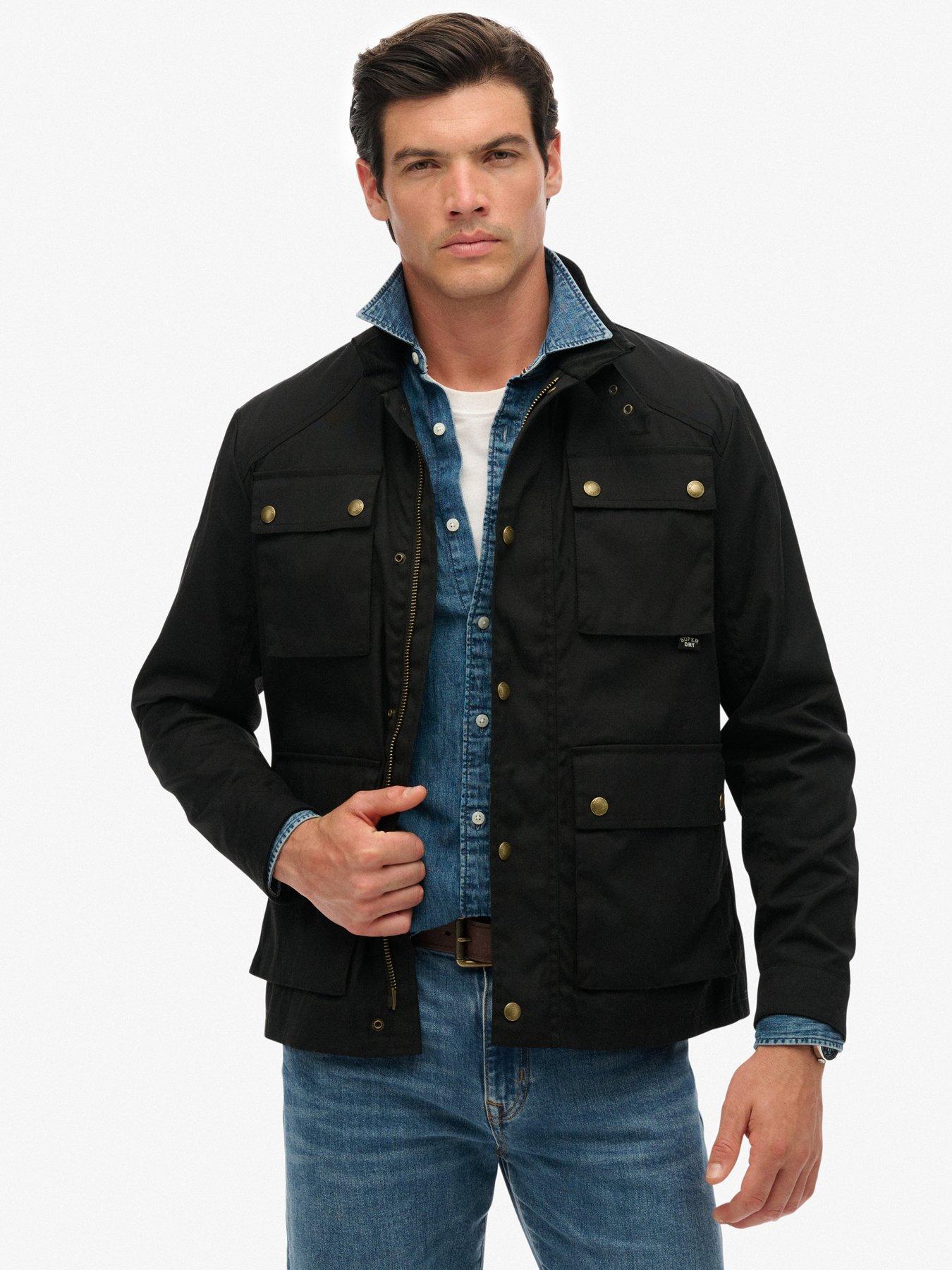 Superdry Merchant Wax Racer Jacket - Black